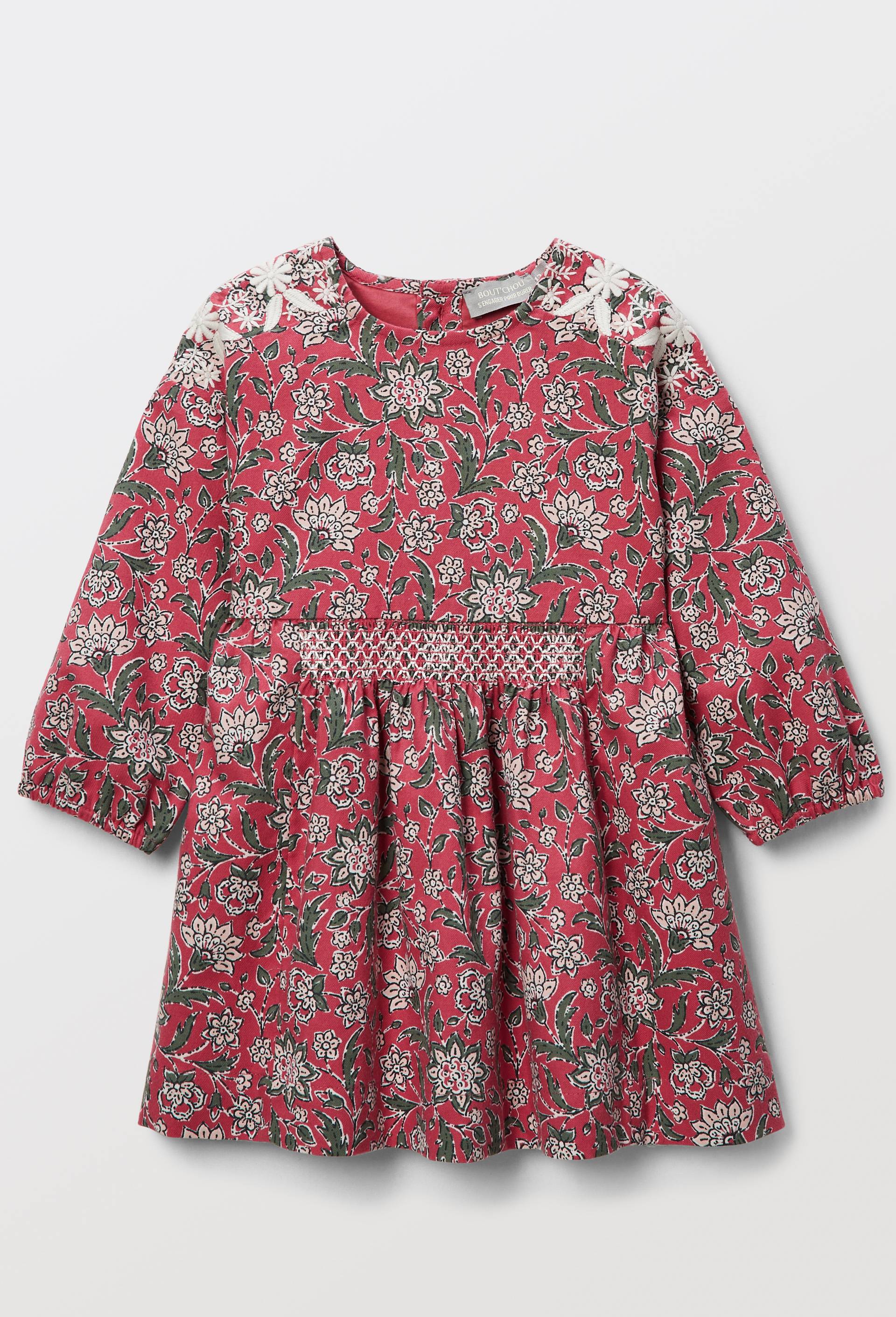 Robe imprim&eacute;e en coton BIO GOTS, Rose fonc&eacute;, large image number 1