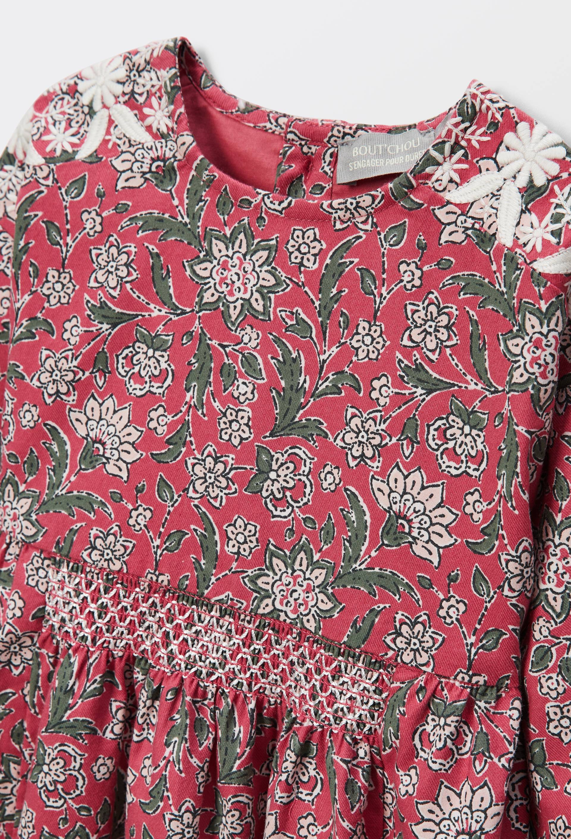 Robe imprim&eacute;e en coton BIO GOTS, Rose fonc&eacute;, large image number 3
