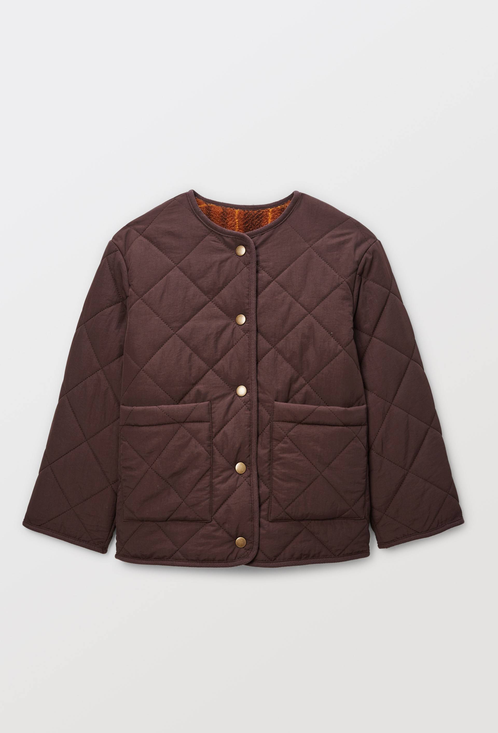 Veste r&eacute;versible quilt&eacute;e doubl&eacute;e sherpa, Or, large image number 0.0