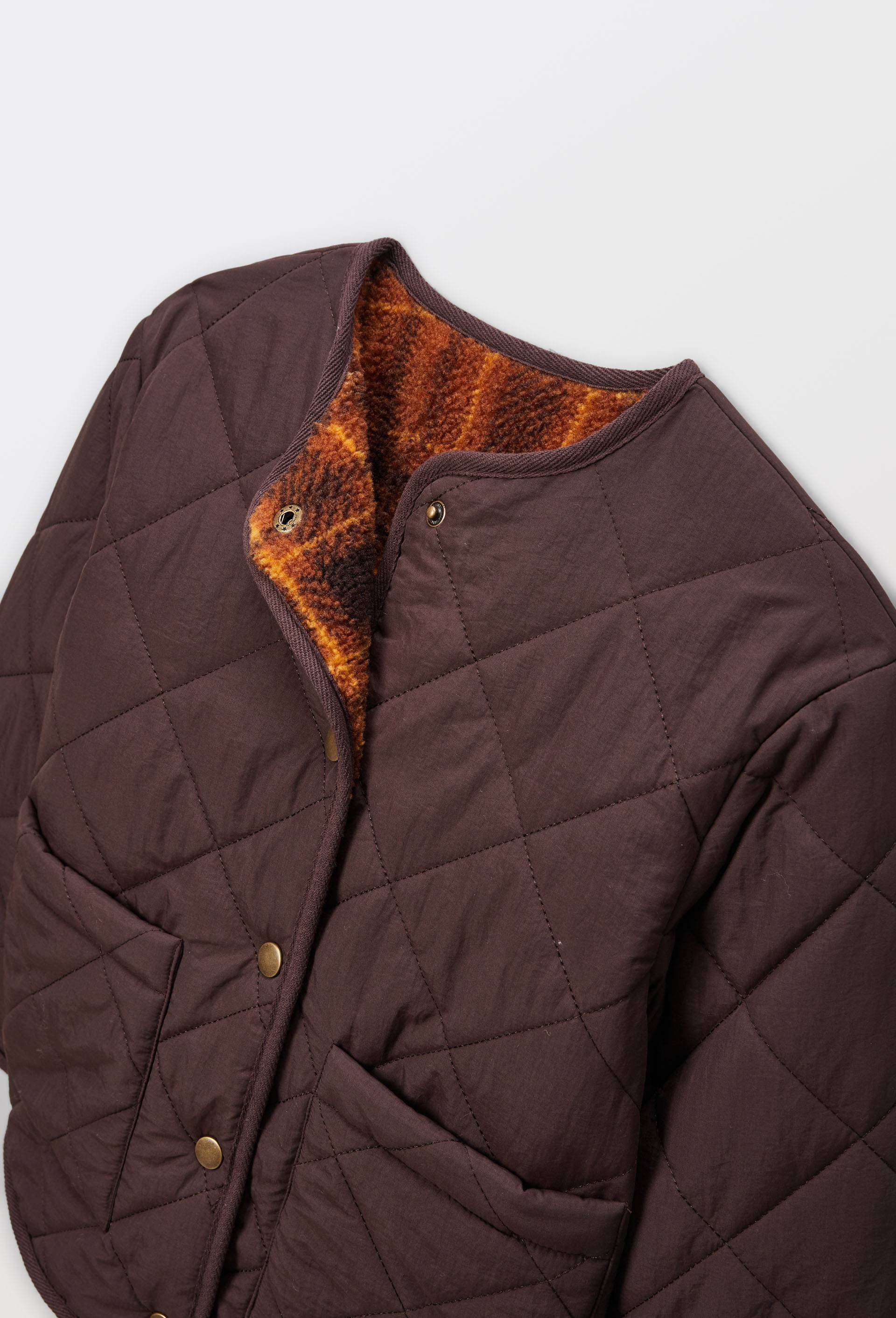 Veste r&eacute;versible quilt&eacute;e doubl&eacute;e sherpa, Or, large image number 2