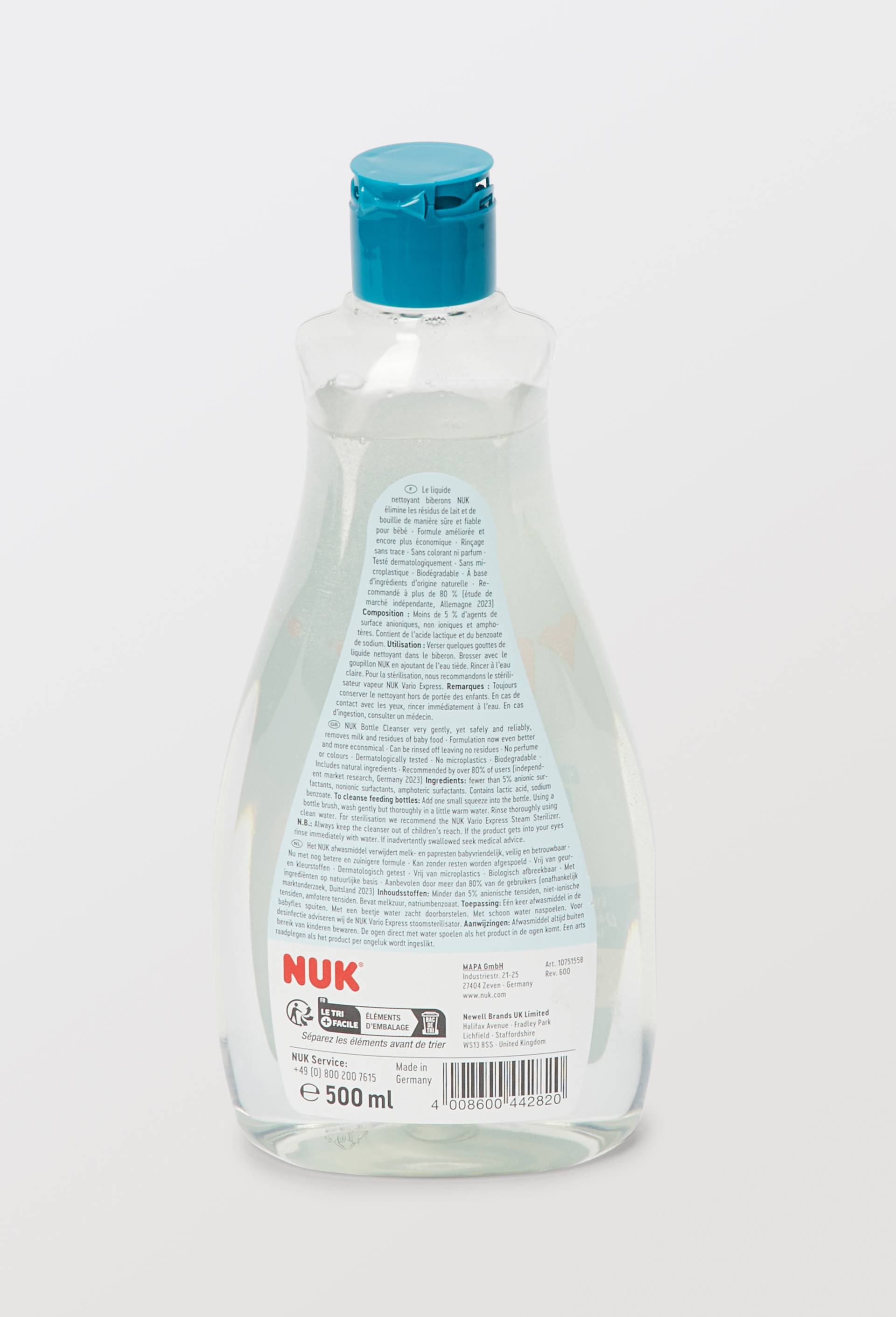 Liquide vaisselle pour biberon 500 ML, Transparent, large image number 1.0