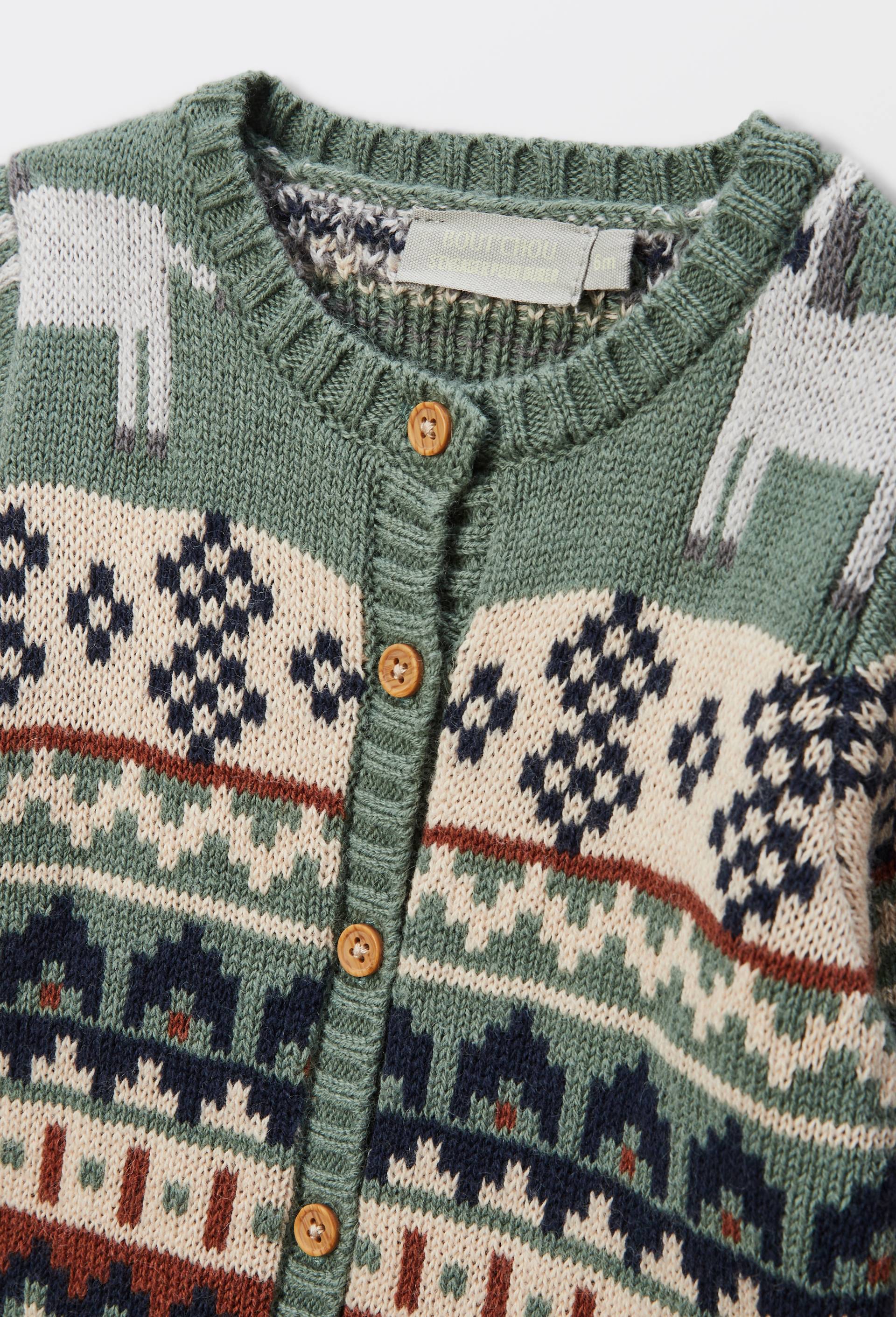 Combinaison tricot en jacquard, Vert, large image number 3