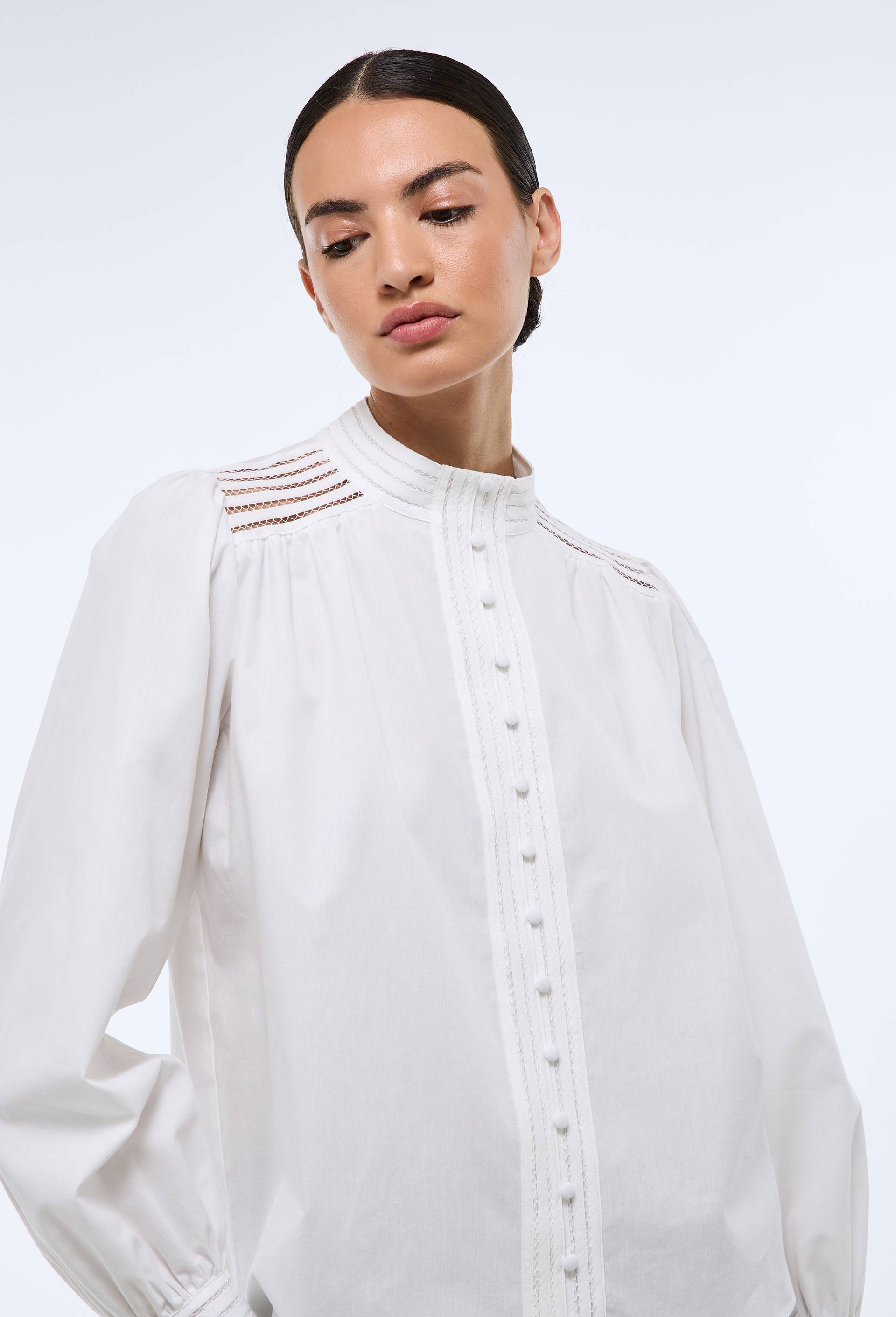 Chemise manches longues en coton BIO GOTS, Blanc, large image number 0.0