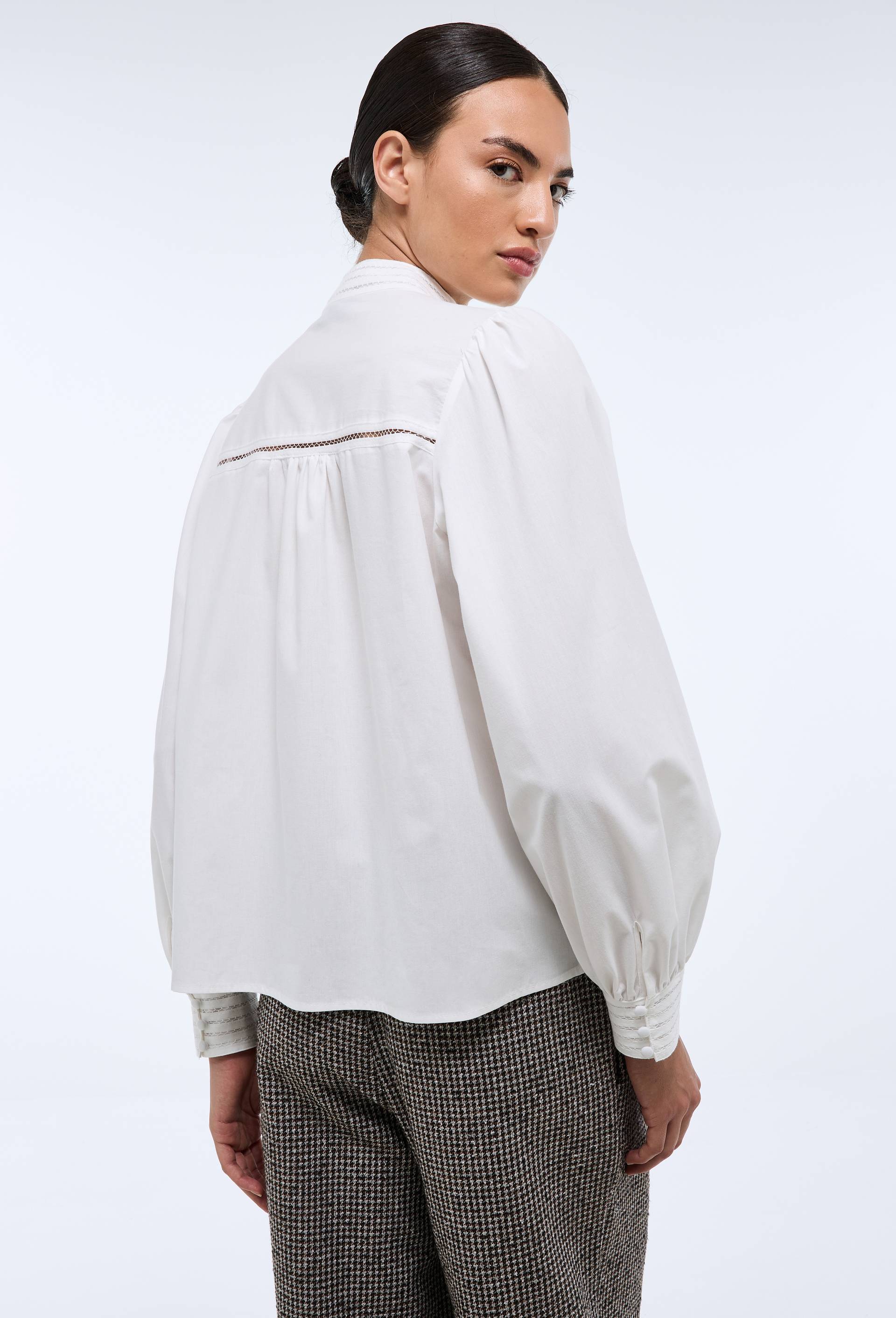 Chemise manches longues en coton BIO GOTS, Blanc, large image number 2.0
