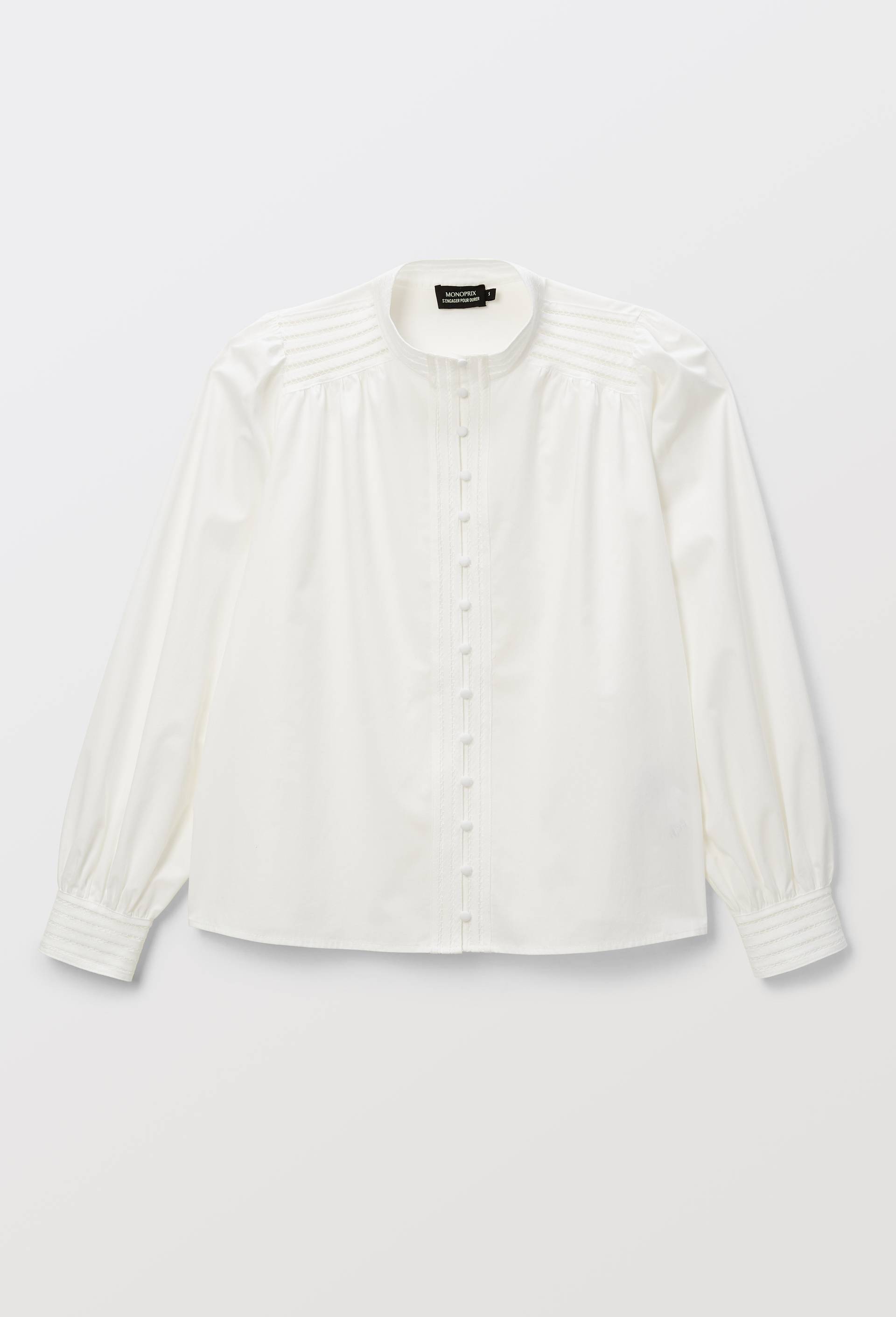 Chemise manches longues en coton BIO GOTS, Blanc, large image number 3.0