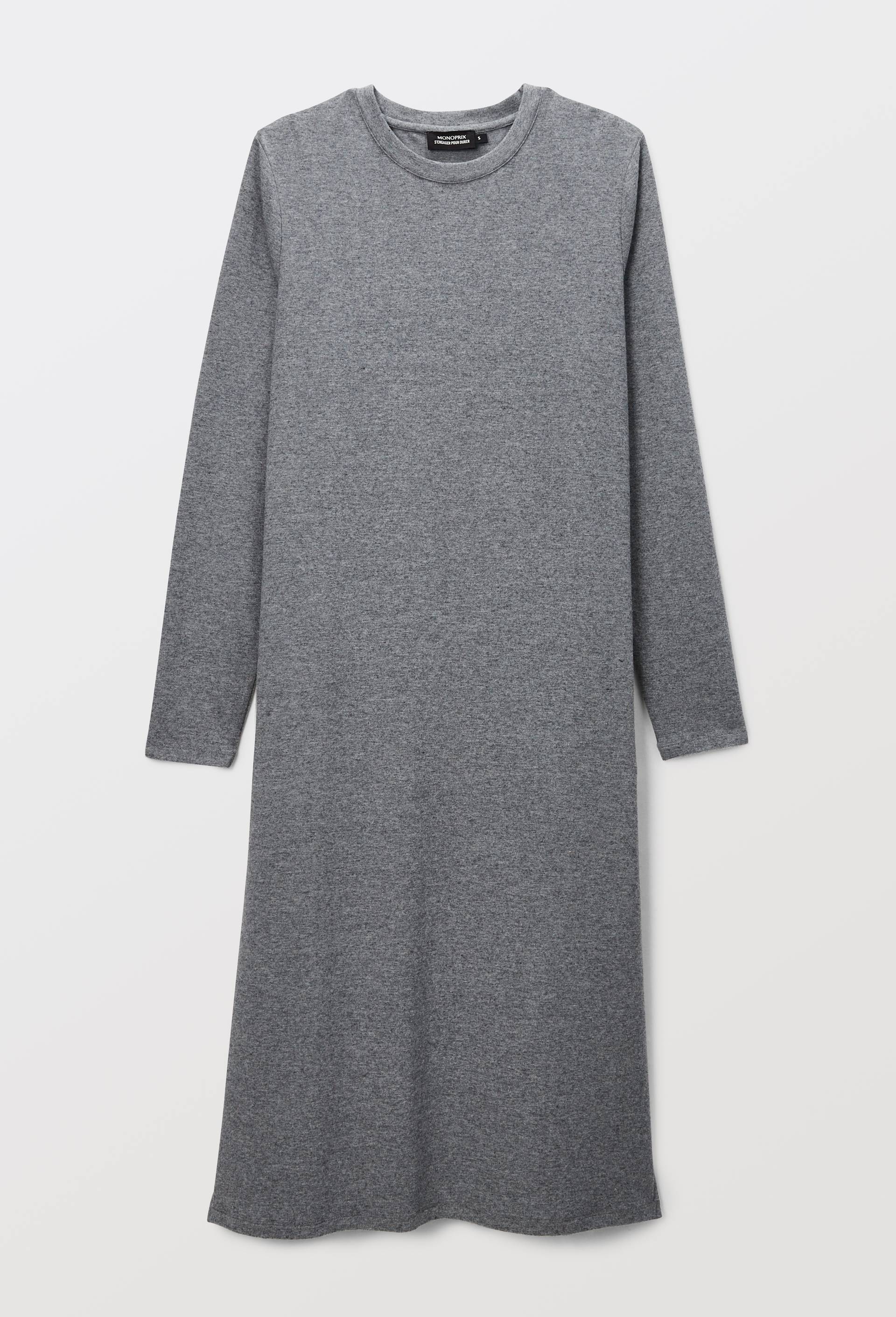 Chemise de nuit unie en coton et modal, Gris fonc&eacute;, large image number 2.0