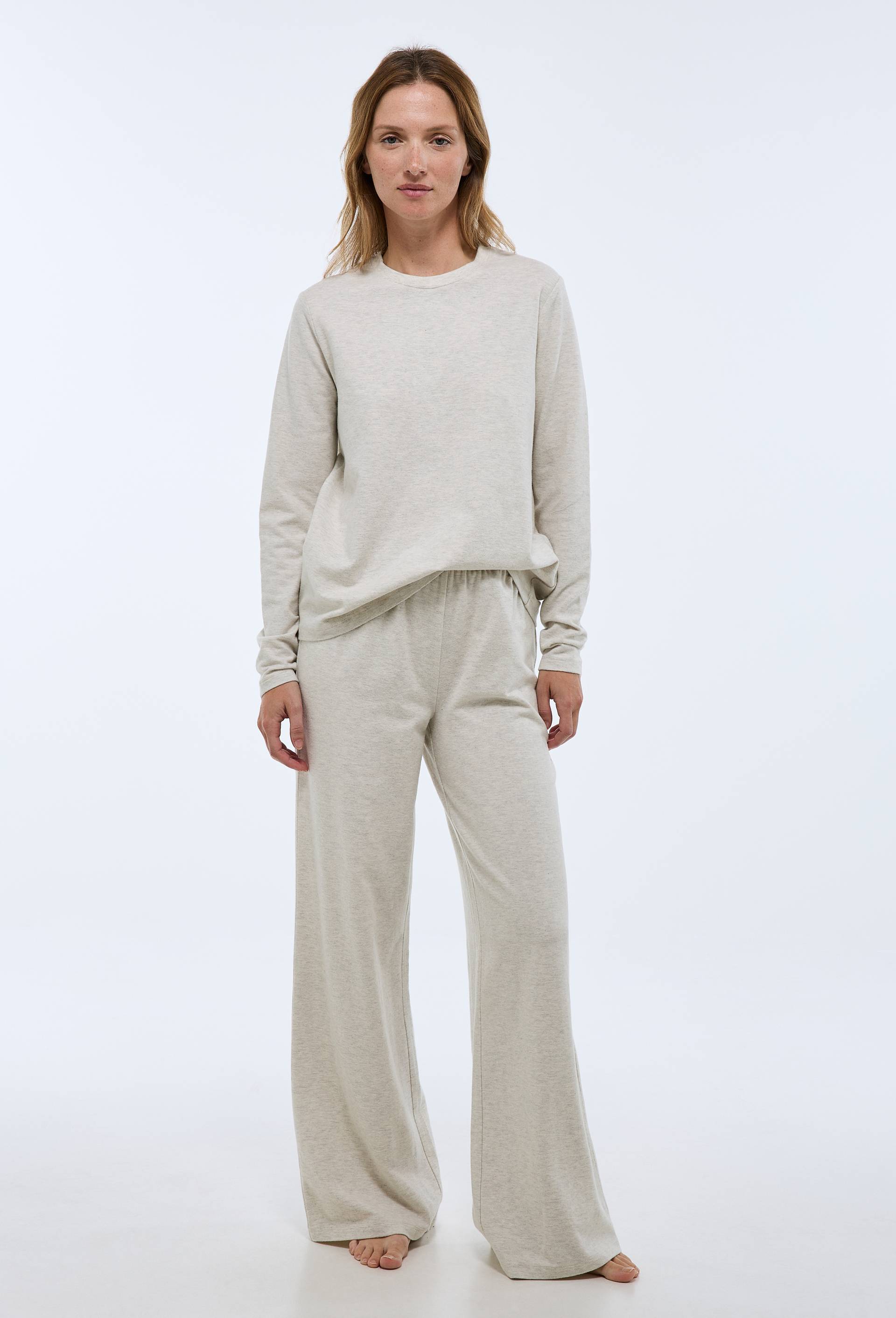 Pantalon uni en coton et modal - MONOPRIX - Modalova