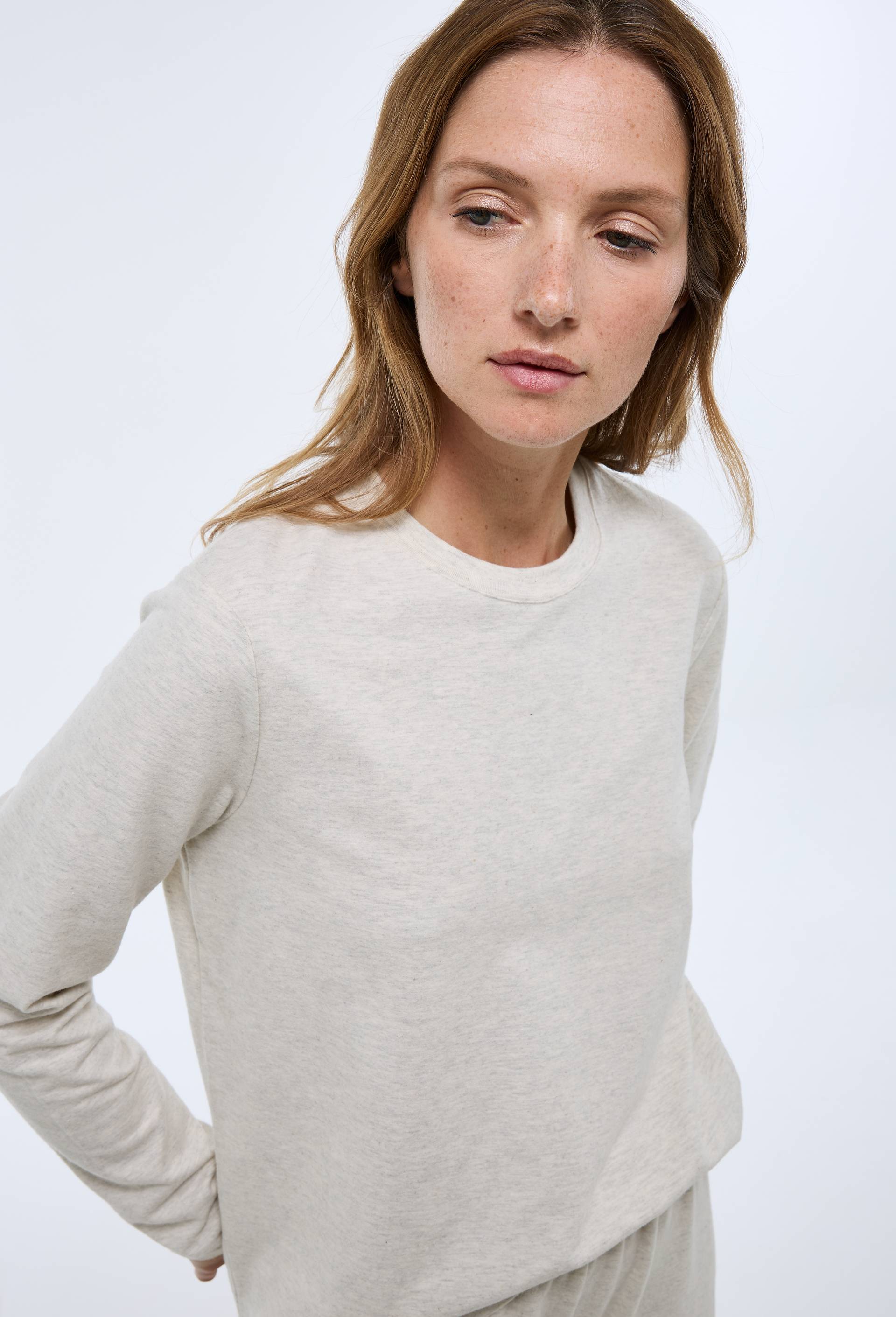 T-shirt uni en coton et modal, Gris, large image number 0
