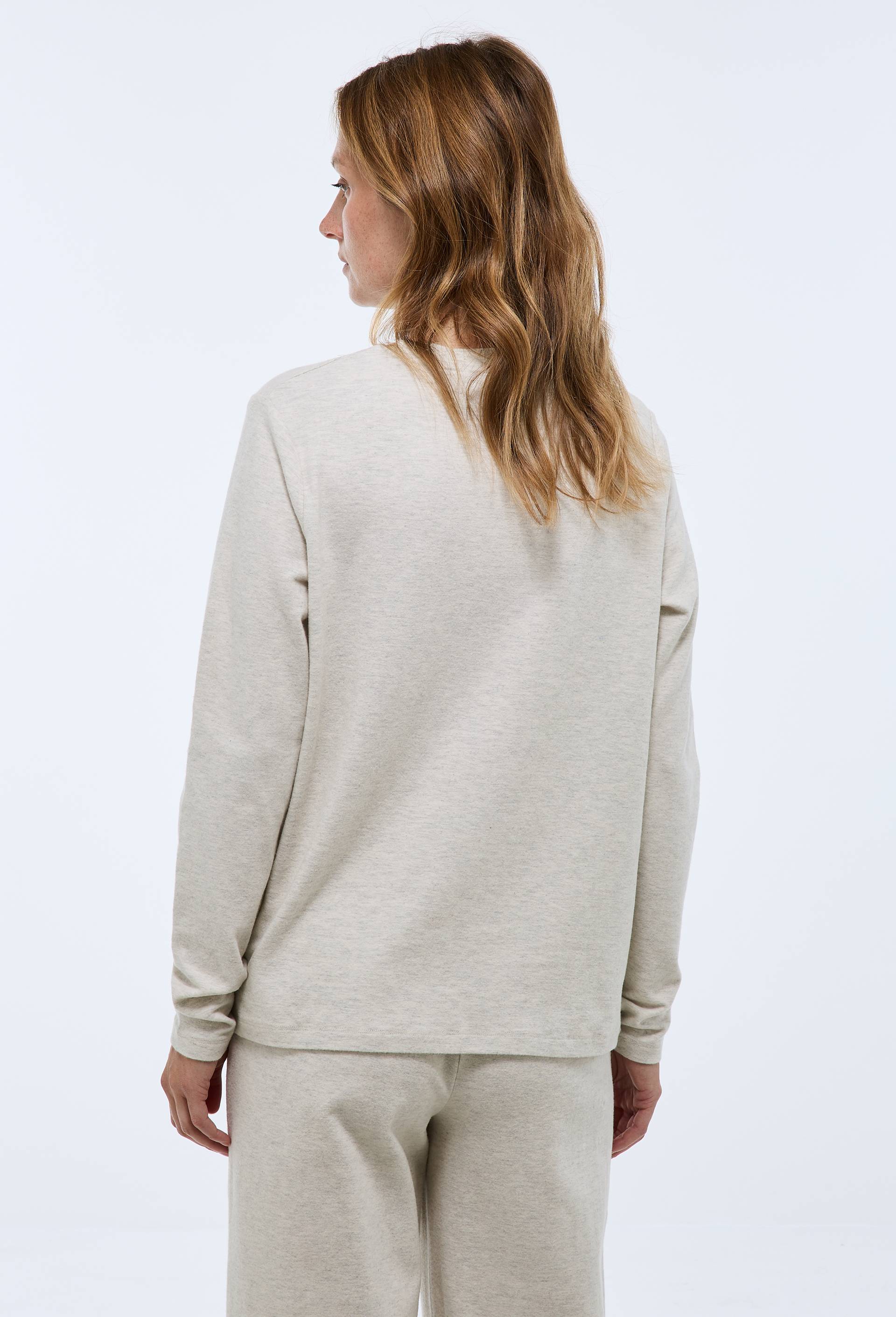 T-shirt uni en coton et modal, Gris, large image number 1