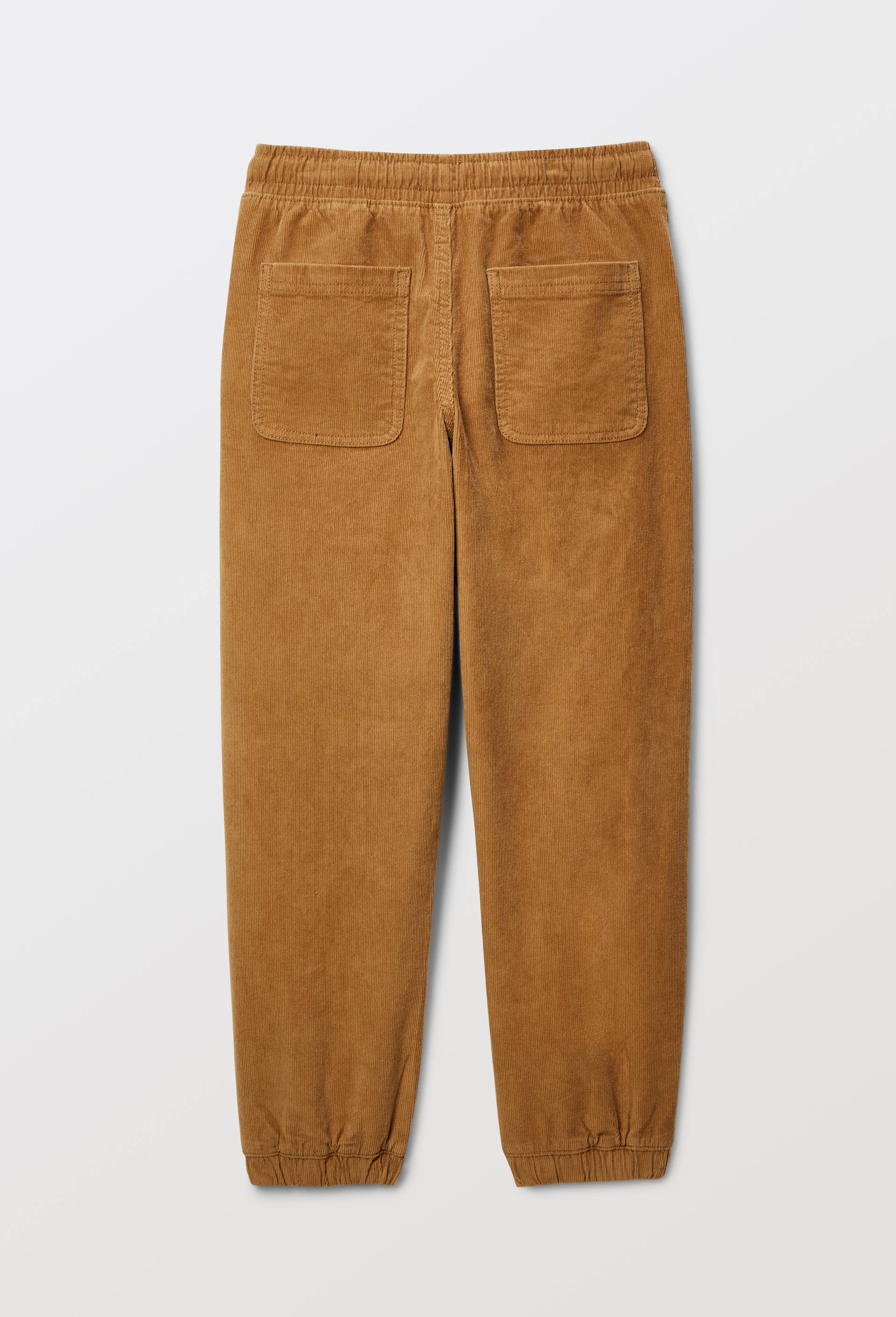 Pantalon taille &eacute;lastiqu&eacute;e en velours c&ocirc;tel&eacute; en coton, Or, large image number 3.0