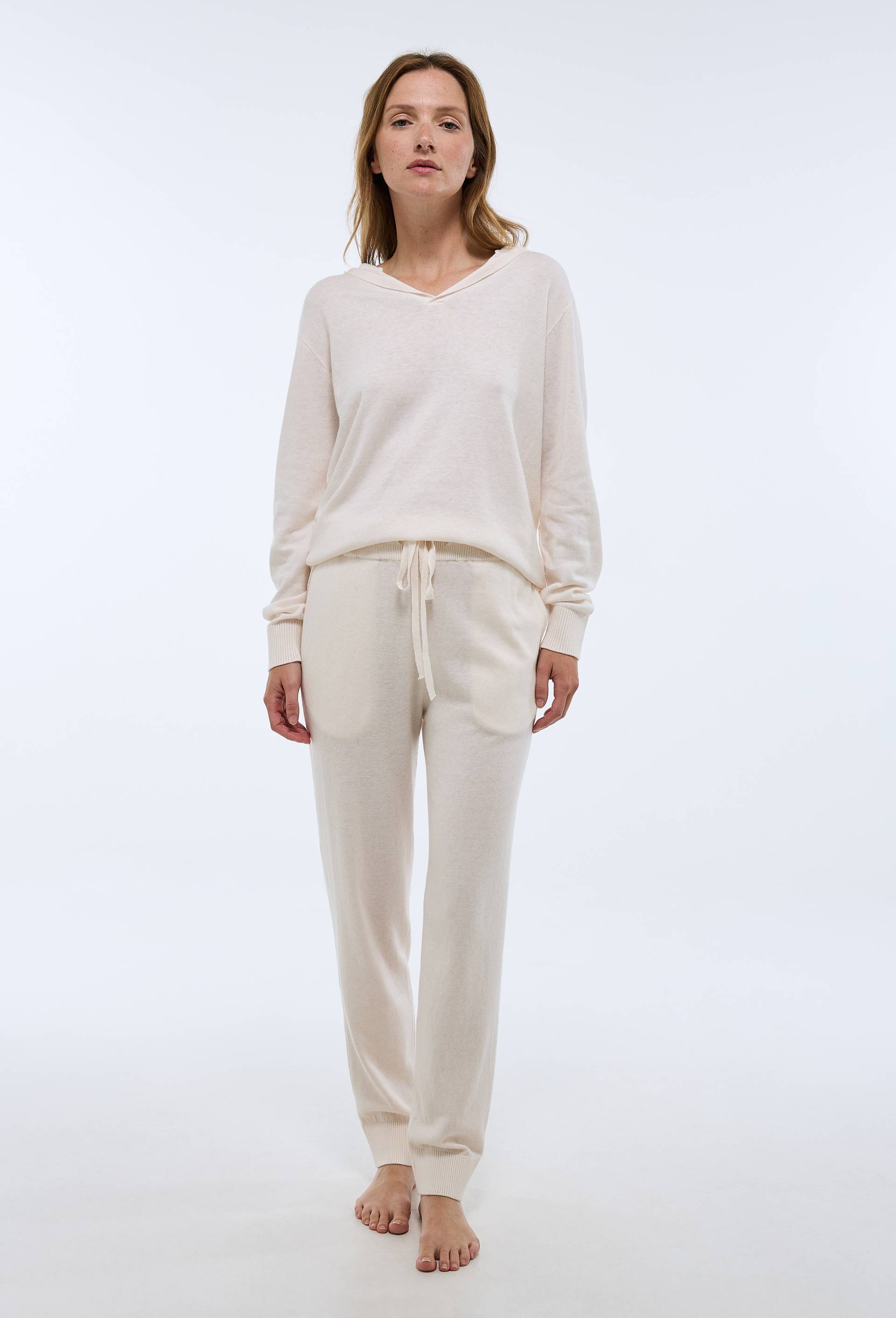 Pantalon uni en coton et cachemire - MONOPRIX - Modalova