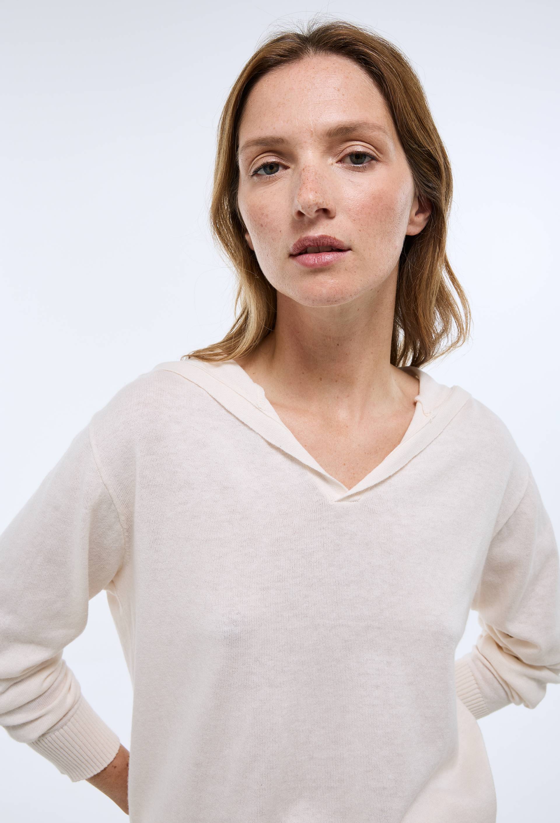 Sweat uni à capuche en coton et cachemire - MONOPRIX - Modalova