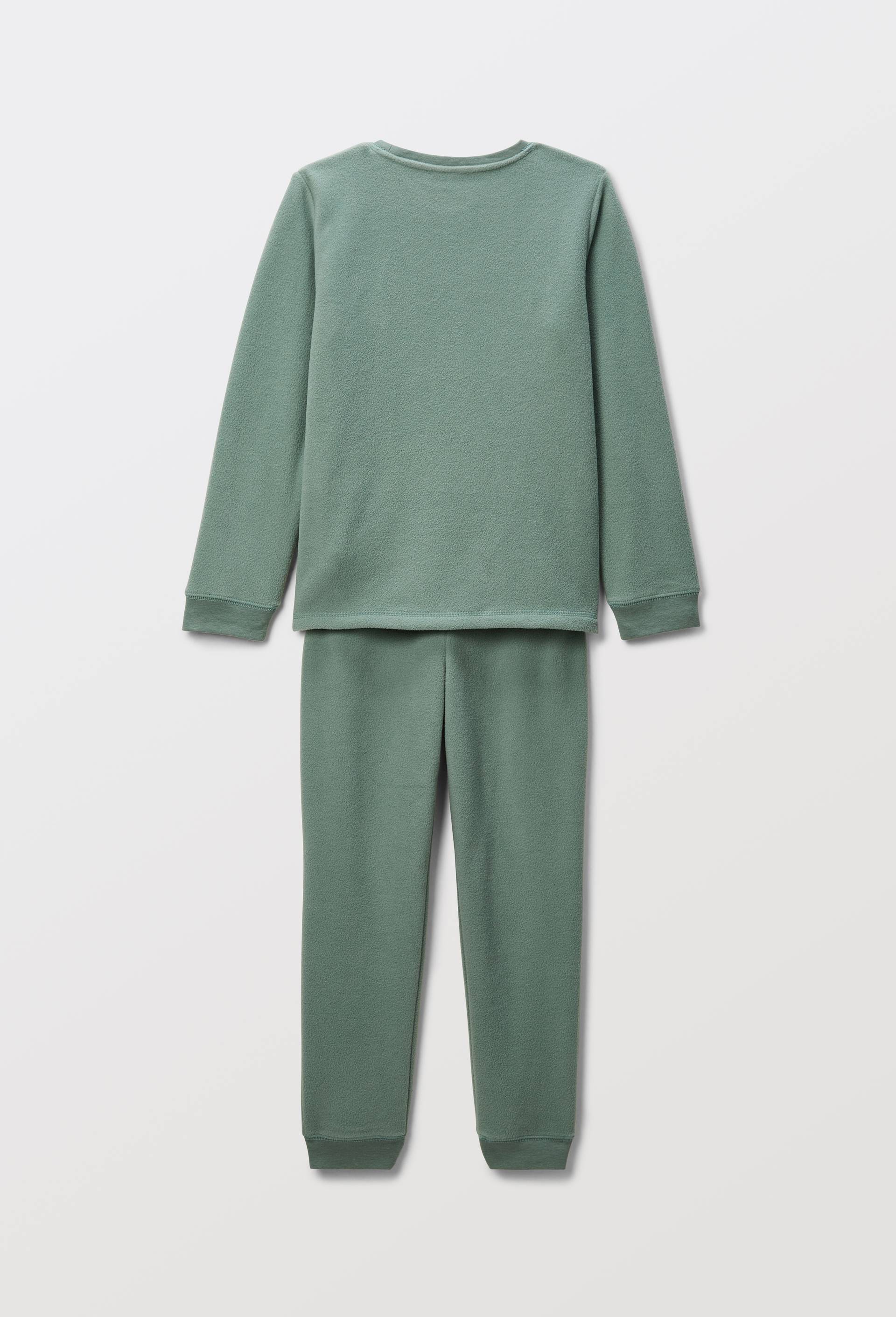 Pyjama polaire manches longues avec broderie, Vert, large image number 3