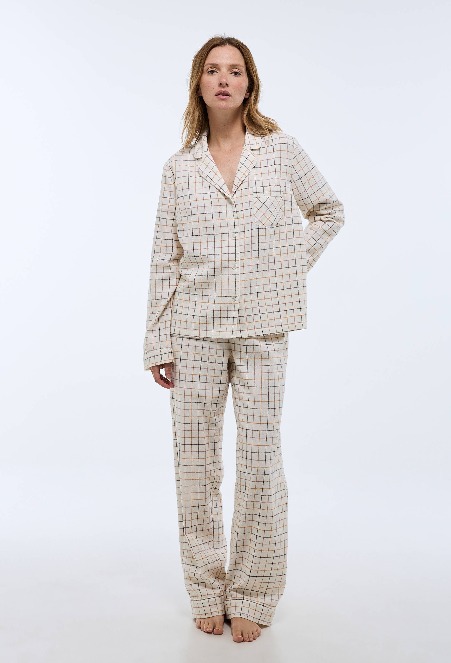 Pyjama long en coton gratté bio GOTS - MONOPRIX - Modalova