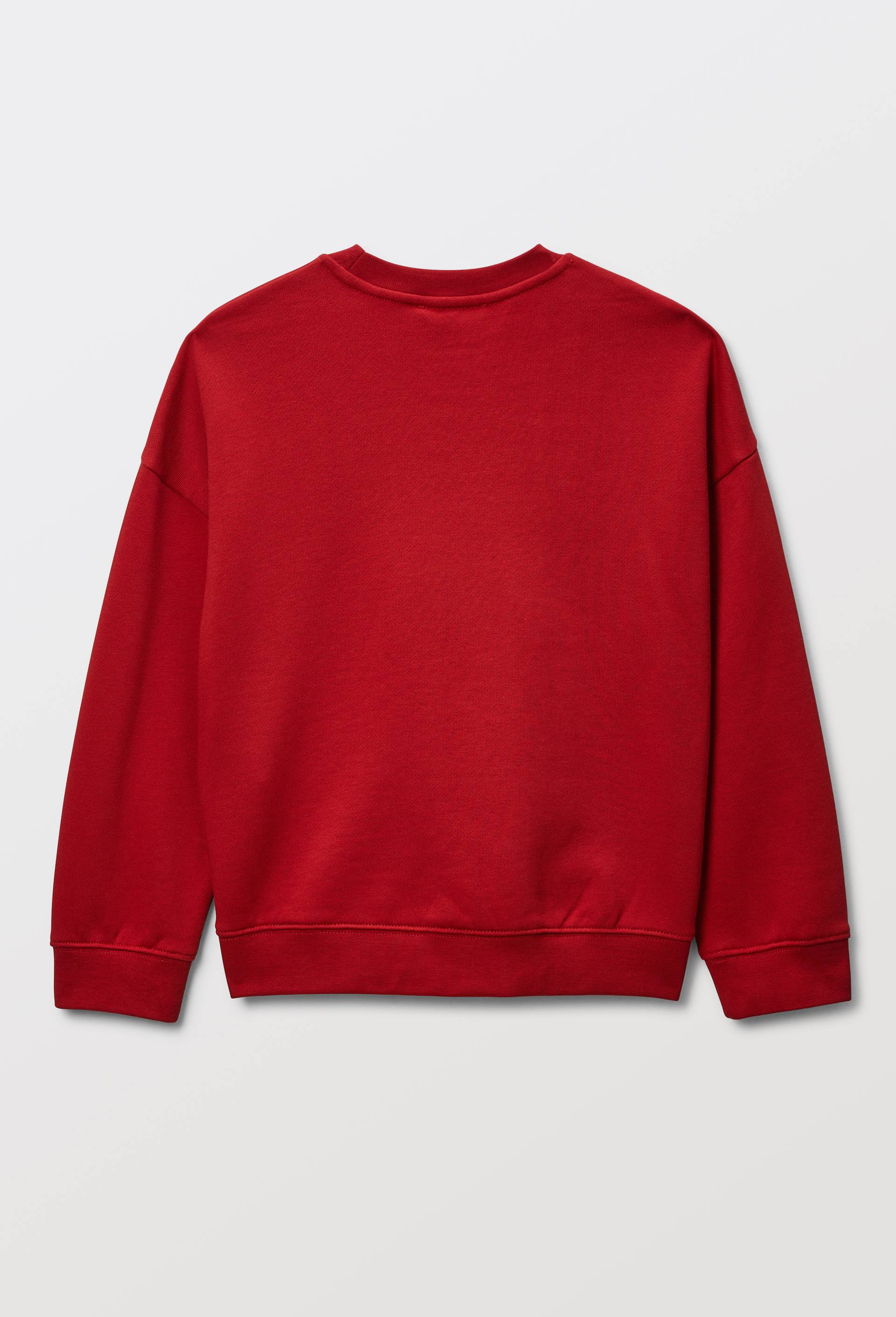 Sweat col rond imprim&eacute; en coton BIO GOTS, Orange fonc&eacute;, large image number 3.0