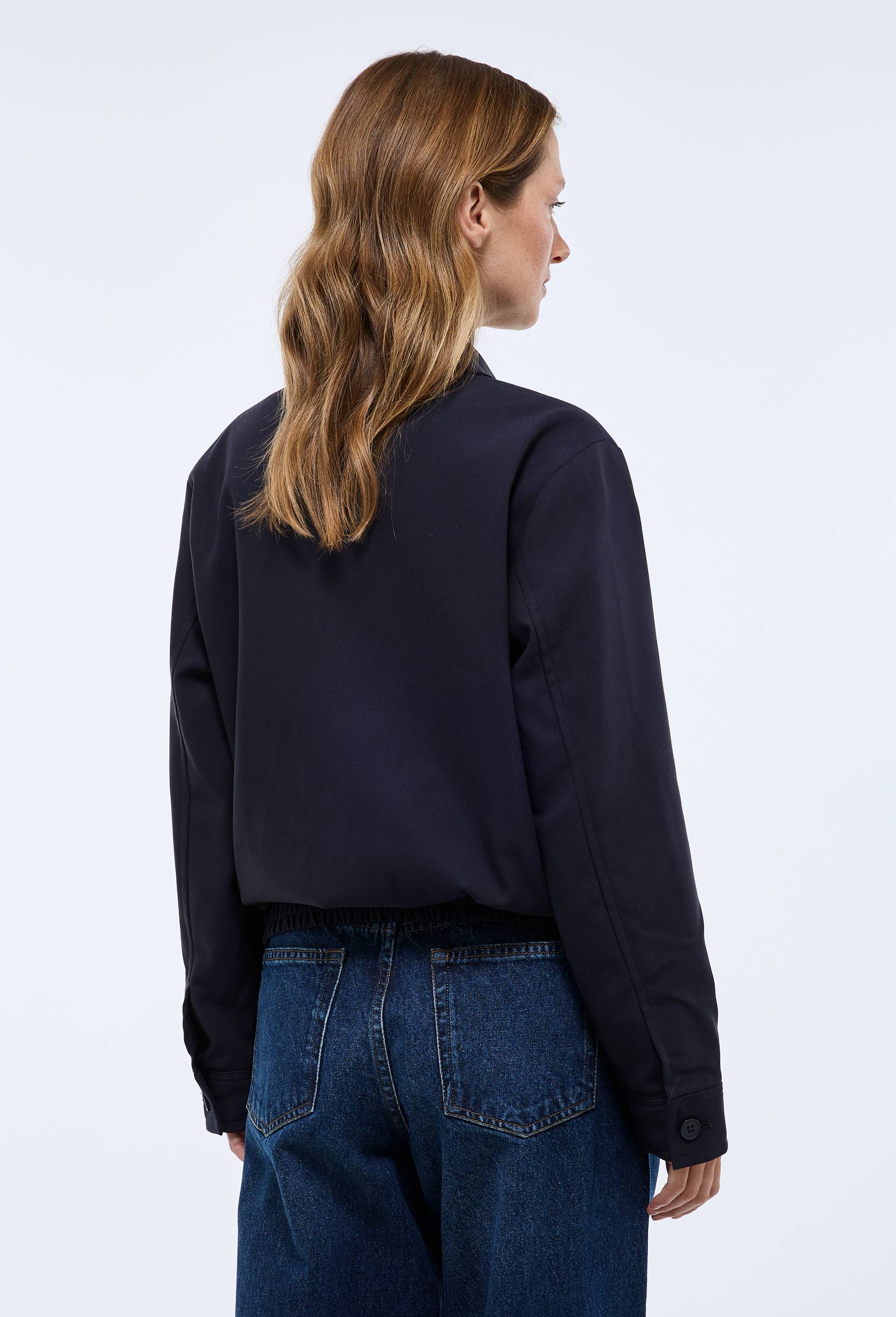 Veste unie contenant du coton, Bleu fonc&eacute;, large image number 1