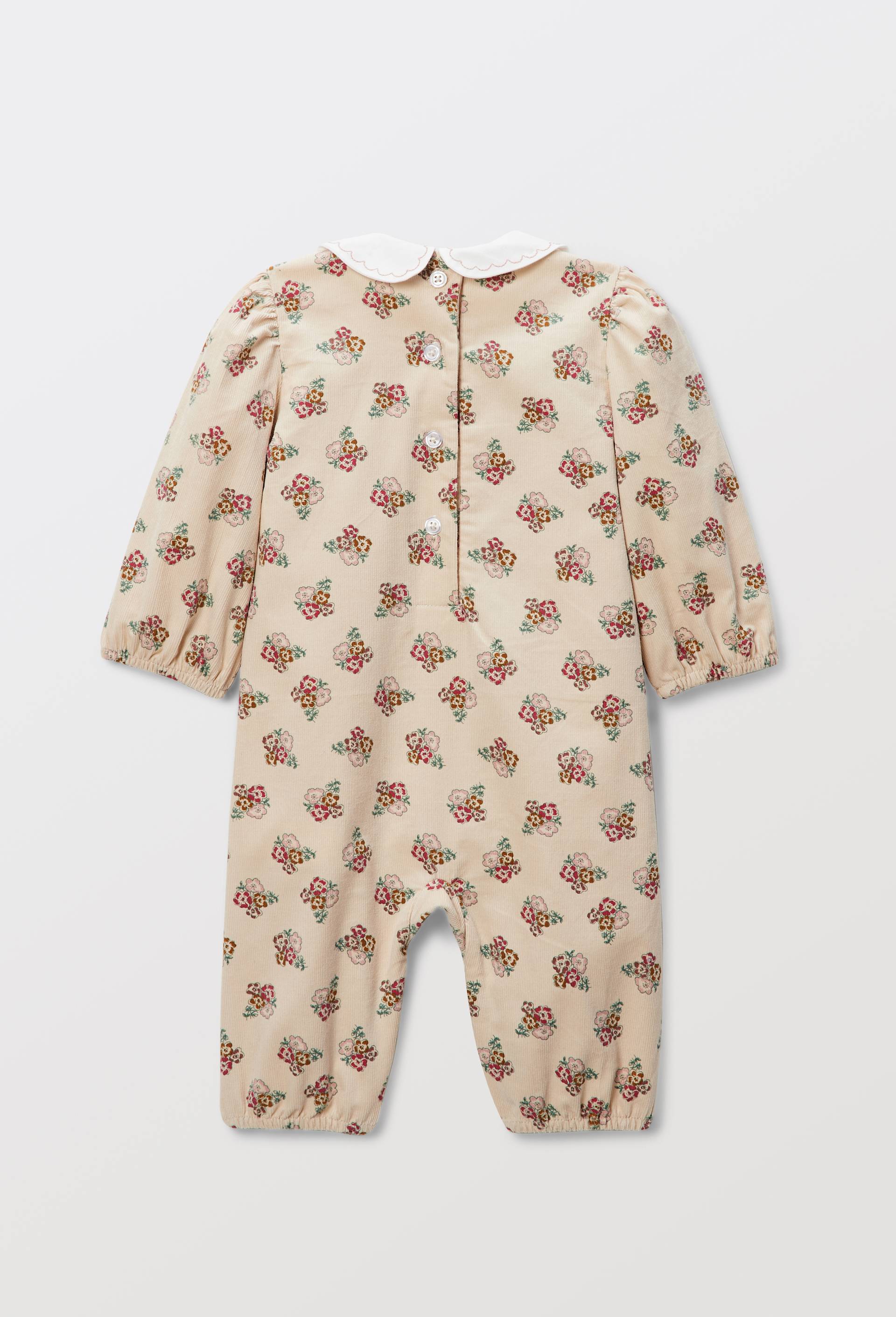Combinaison imprim&eacute;e en velours en coton BIO GOTS, Beige clair, large image number 1