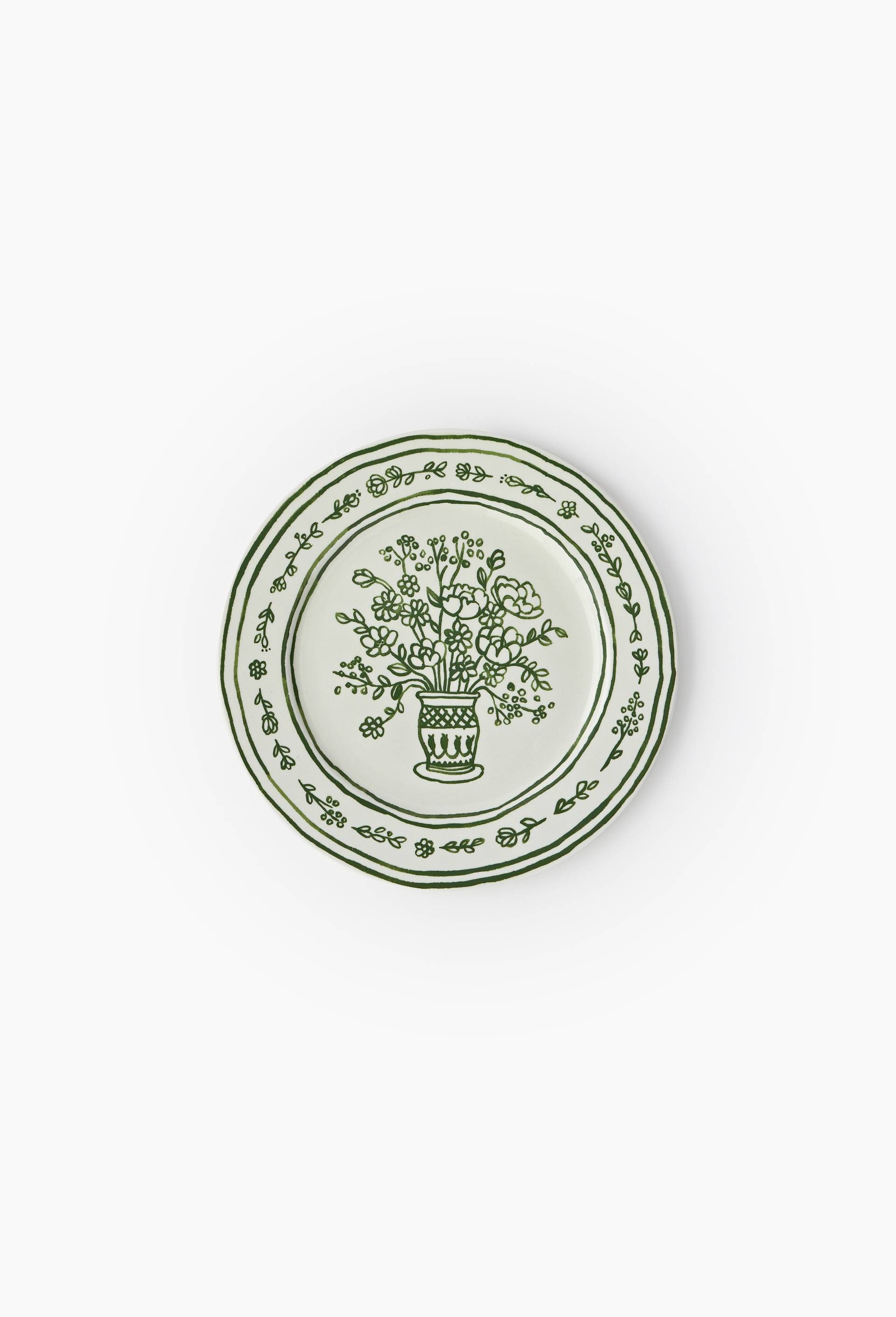 Assiette à dessert finition imprimée, 21cm BLANC MONOPRIX