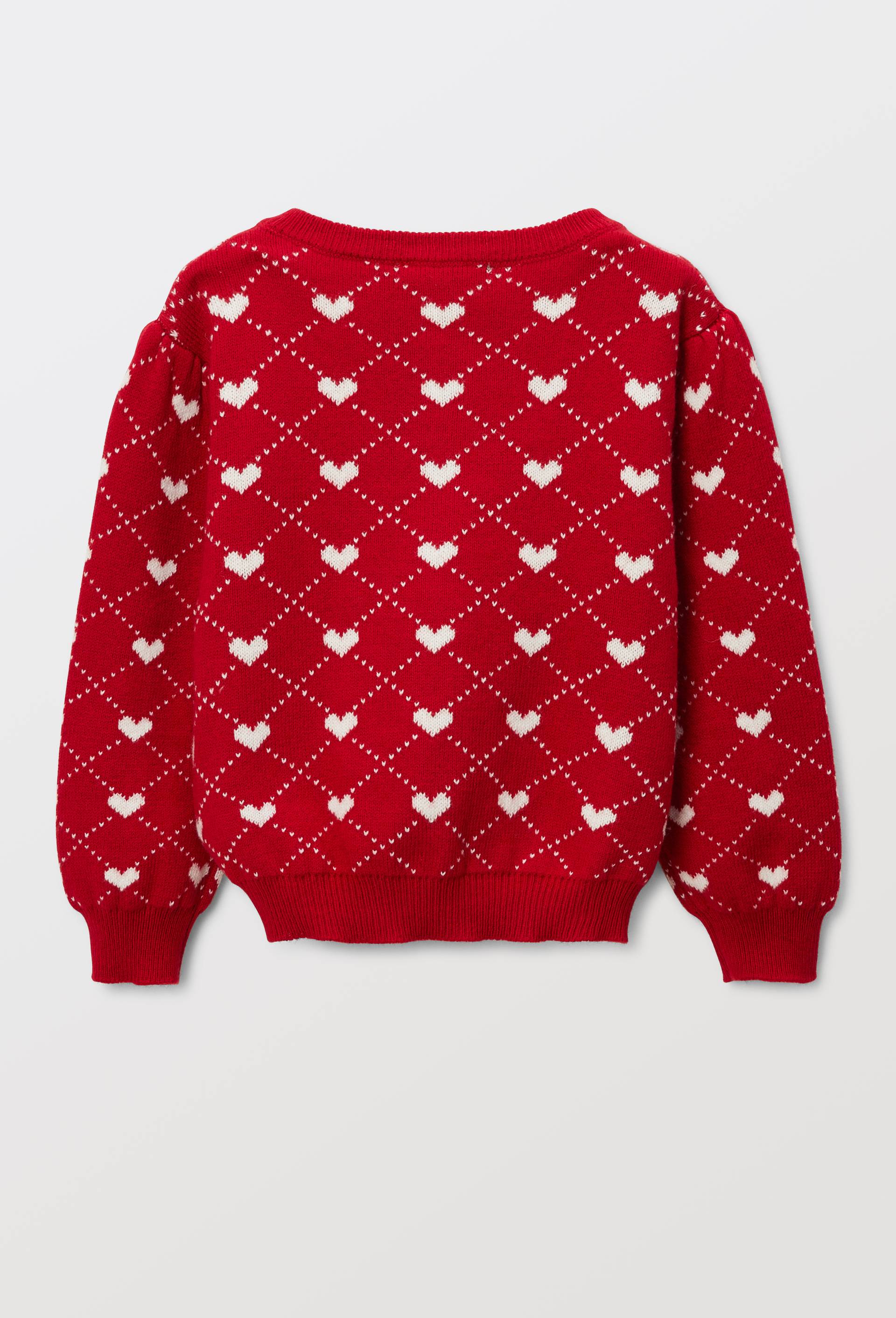 Cardigan tricot en jacquard contenant du coton, Rouge, large image number 2