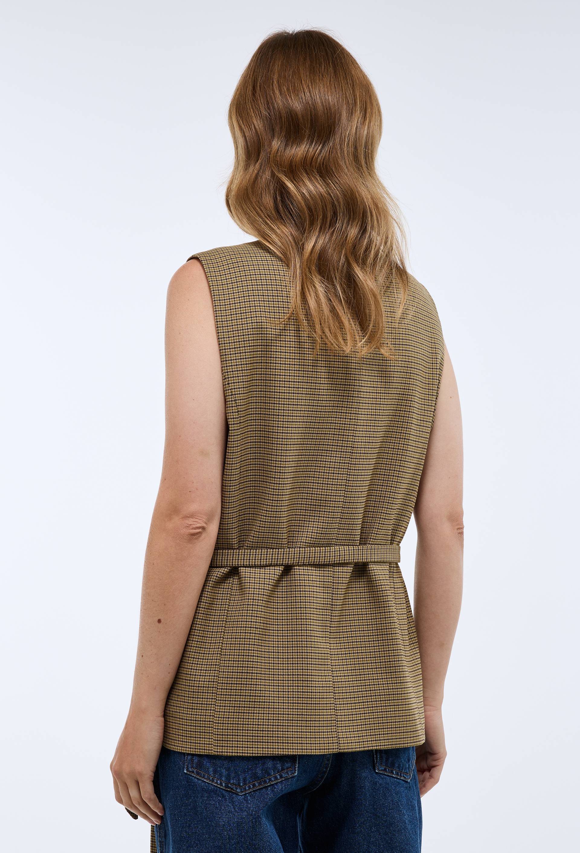Veston long &agrave; carreaux, Beige, large image number 1