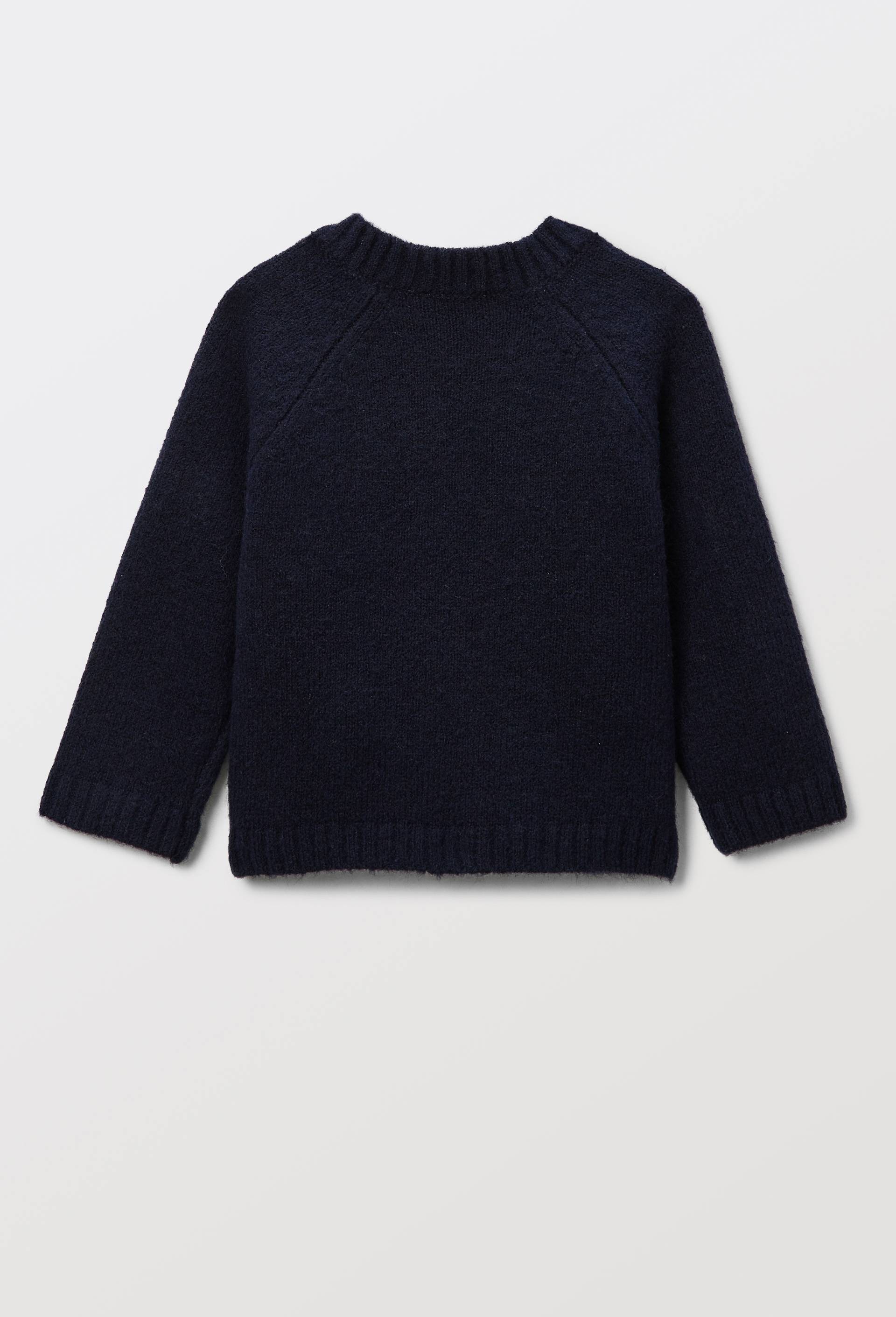 Cardigan tricot brod&eacute;, Bleu fonc&eacute;, large image number 1