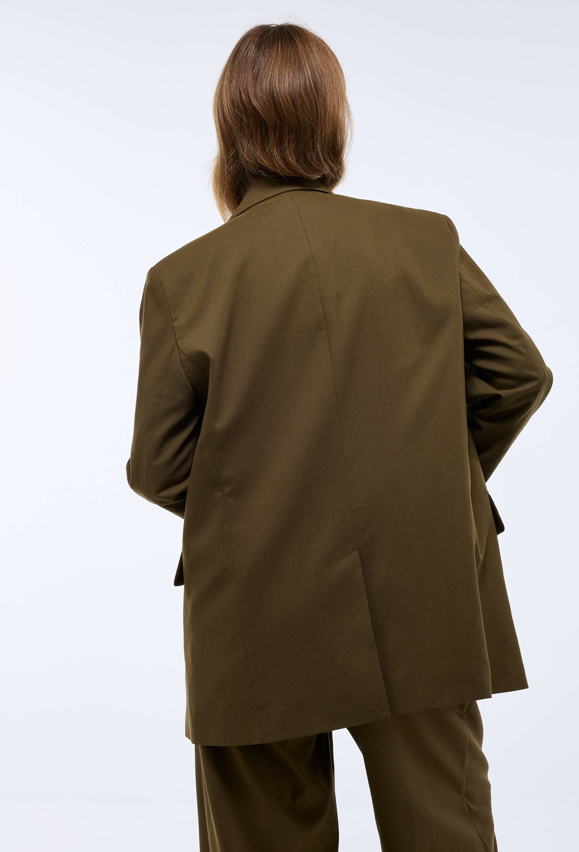 Veste blazer crois&eacute;e unie, Jaune fonc&eacute;, large image number 2.0