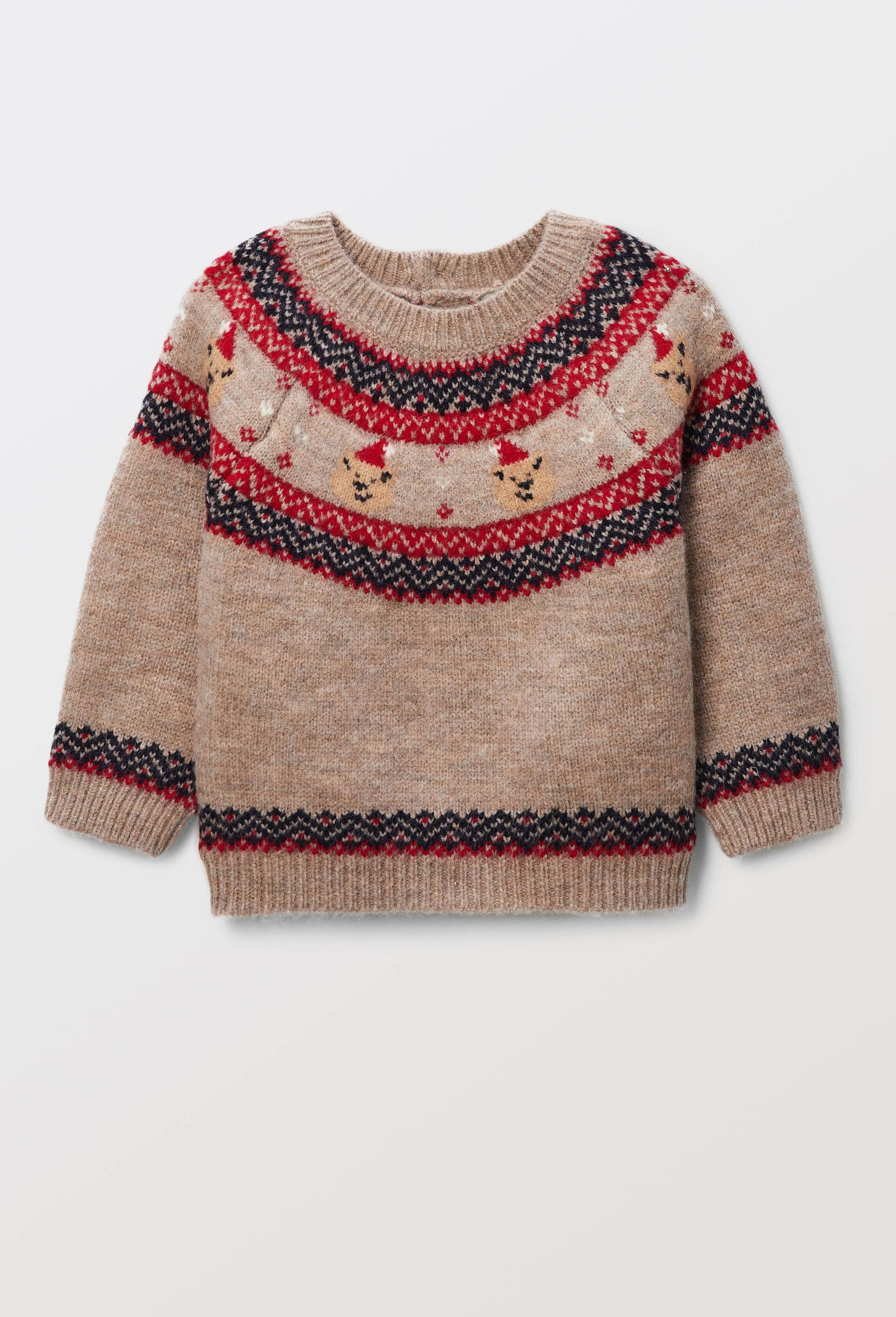 Pull jacquard, Beige, large image number 0
