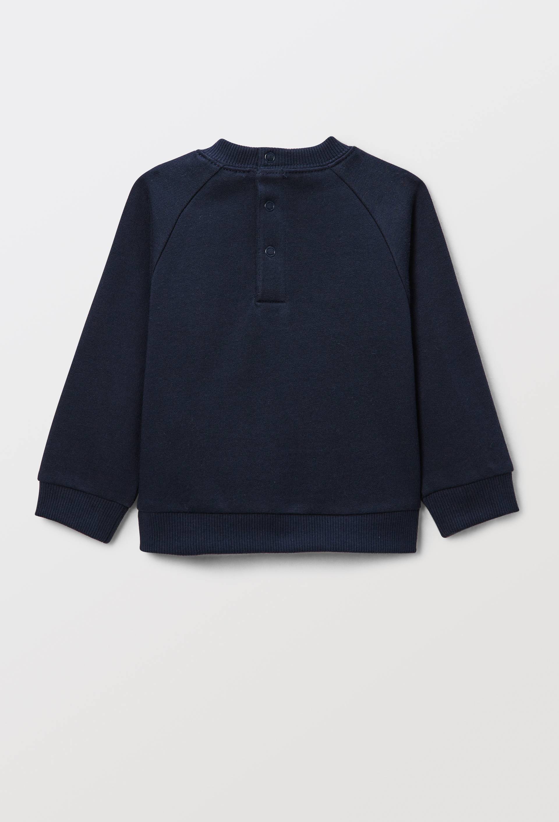 Sweat brod&eacute; en coton BIO GOTS, Bleu fonc&eacute;, large image number 1.0