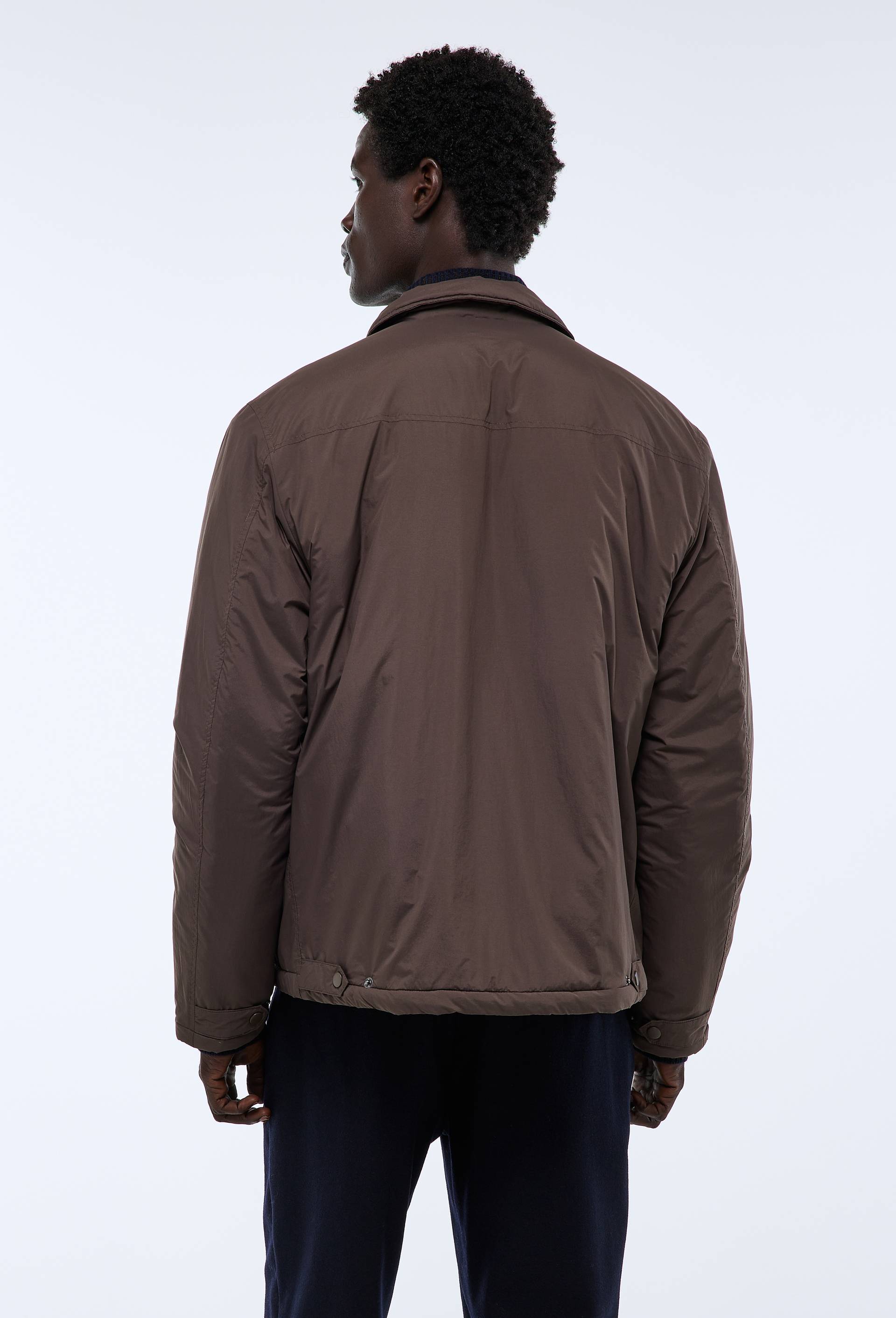 Blouson doubl&eacute; en coton gratt&eacute;, Brun, large image number 2.0