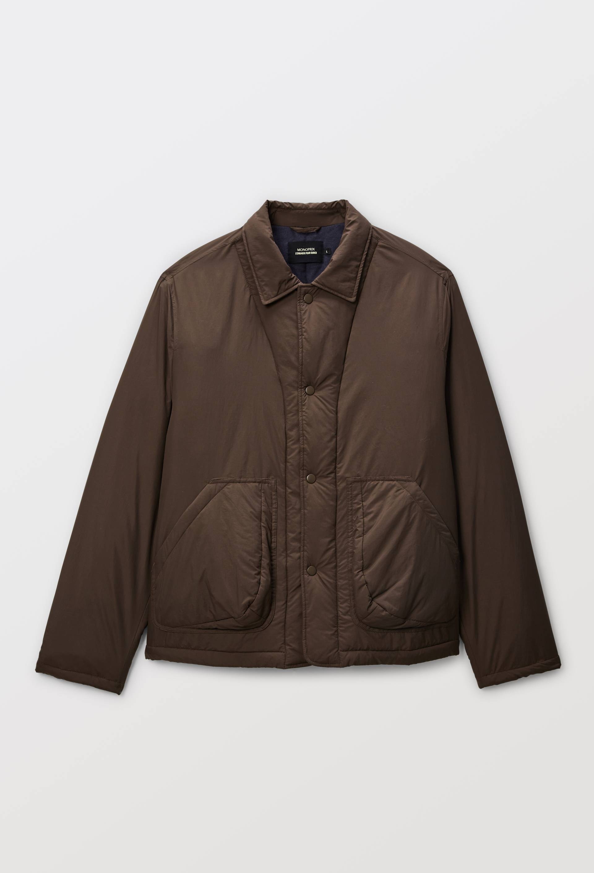 Blouson doubl&eacute; en coton gratt&eacute;, Brun, large image number 3.0