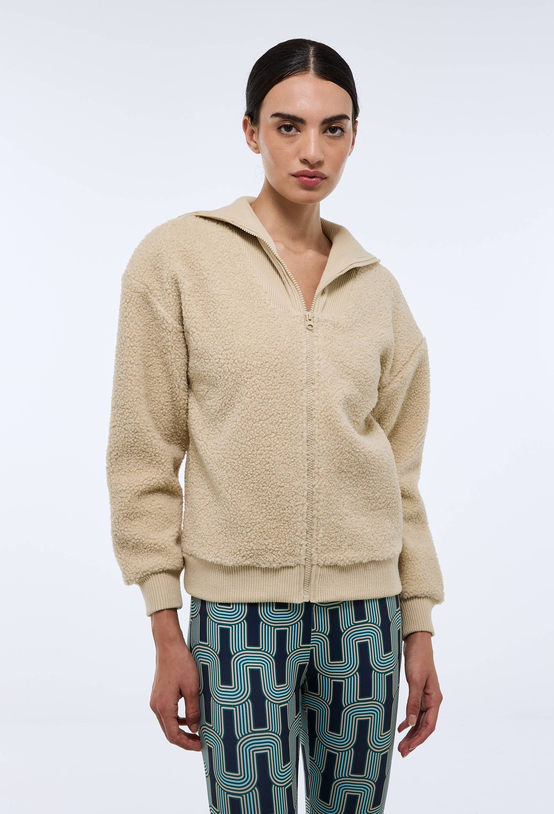 Pull col montant en sherpa - MONOPRIX - Modalova