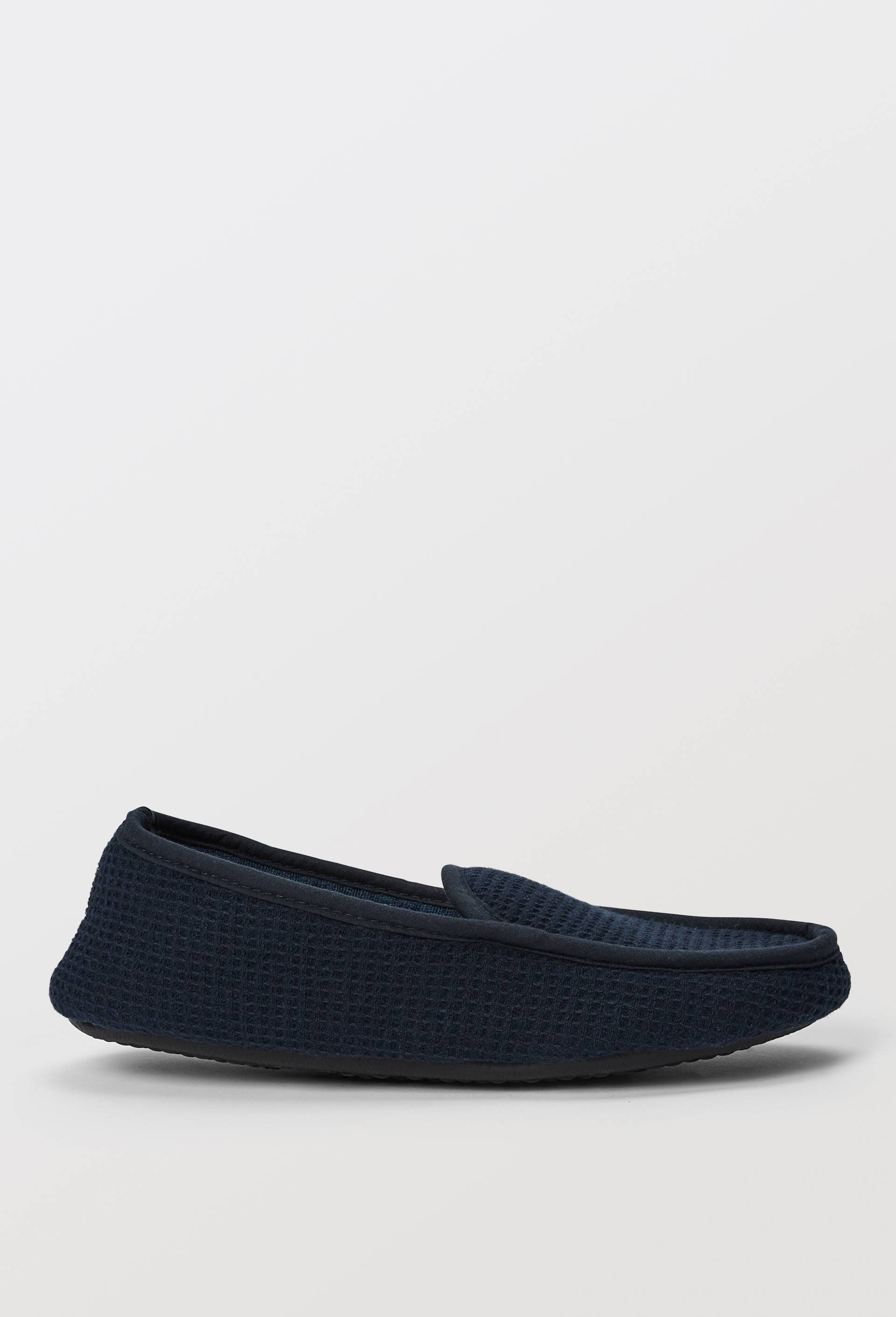 Mocassins unis en nid d'abeille, Bleu fonc&eacute;, large image number 1