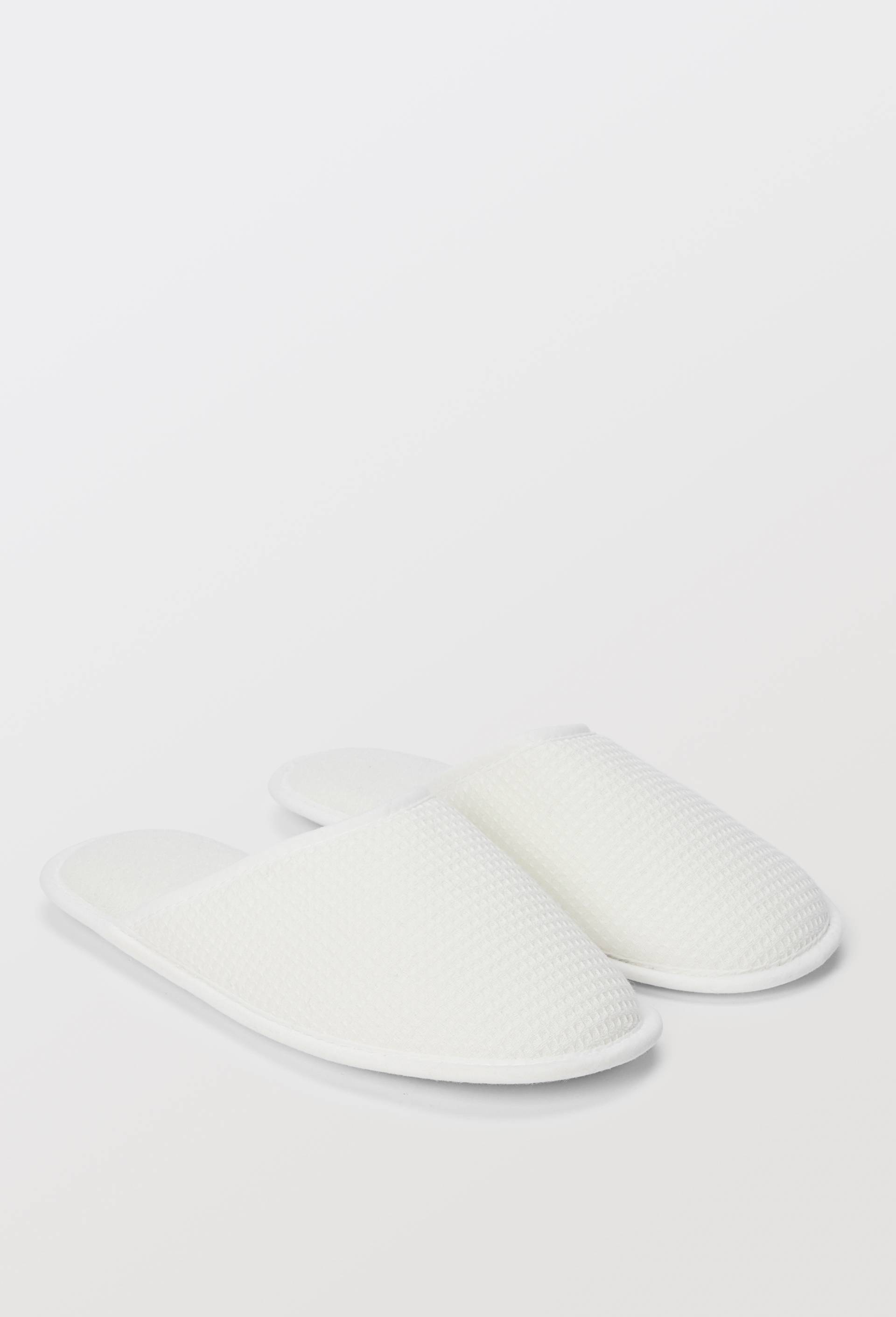 Mules unies en nid d'abeille, Blanc, swatch image