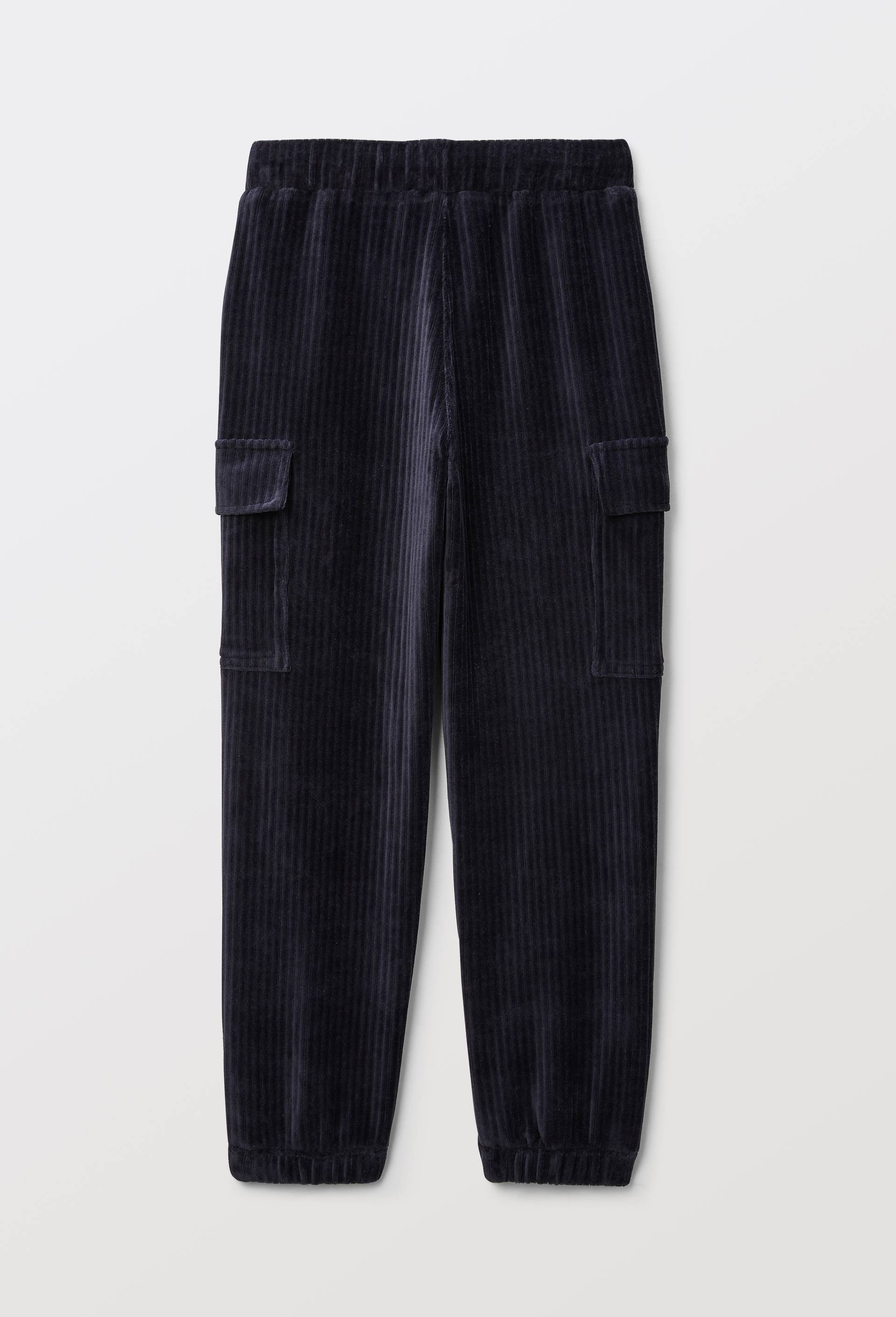 Pantalon en velours c&ocirc;tel&eacute; effet maille contenant du coton, Bleu fonc&eacute;, large image number 2