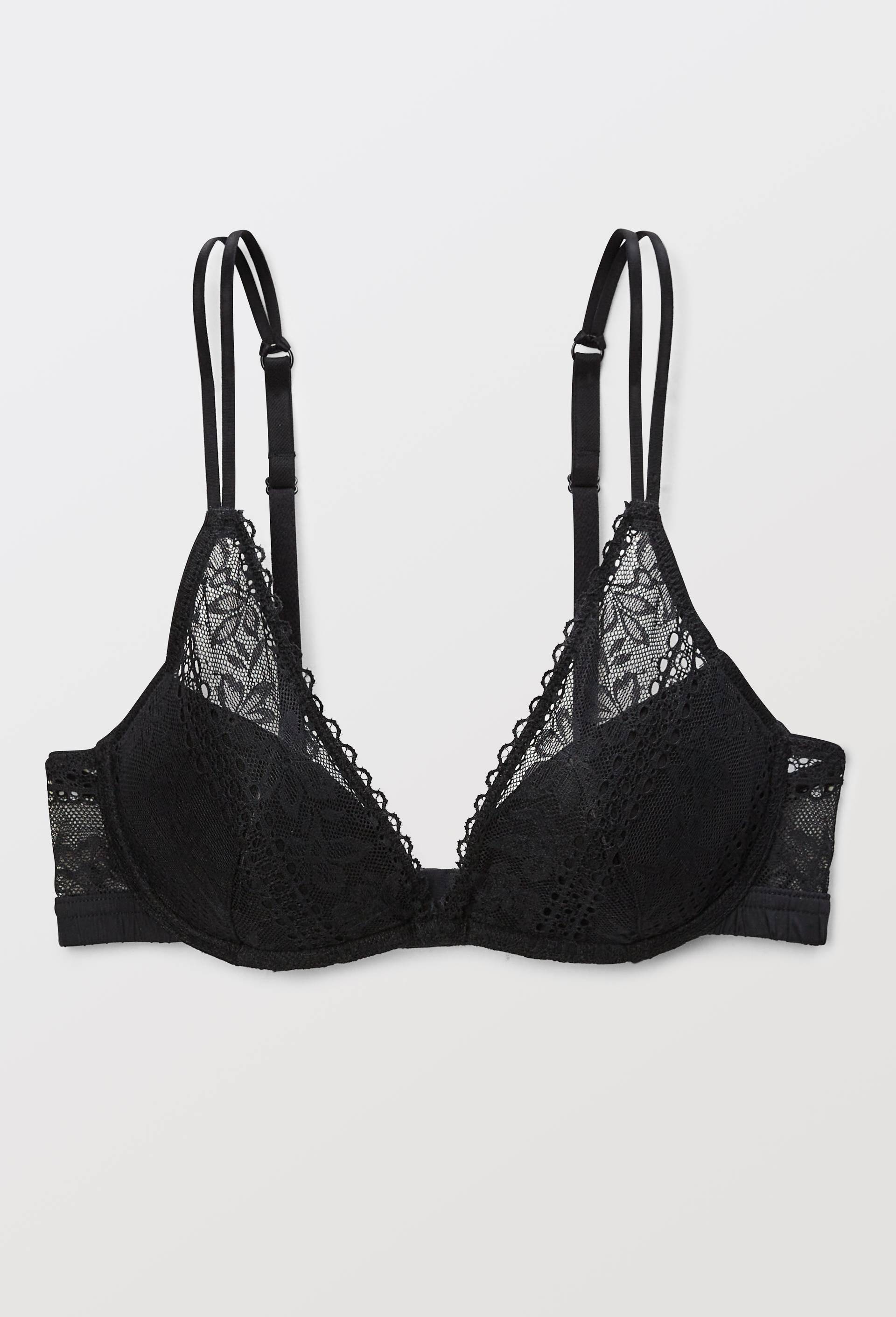 Soutien-gorge corbeille padd&eacute; DOLORES en dentelle, Noir, large image number 2.0