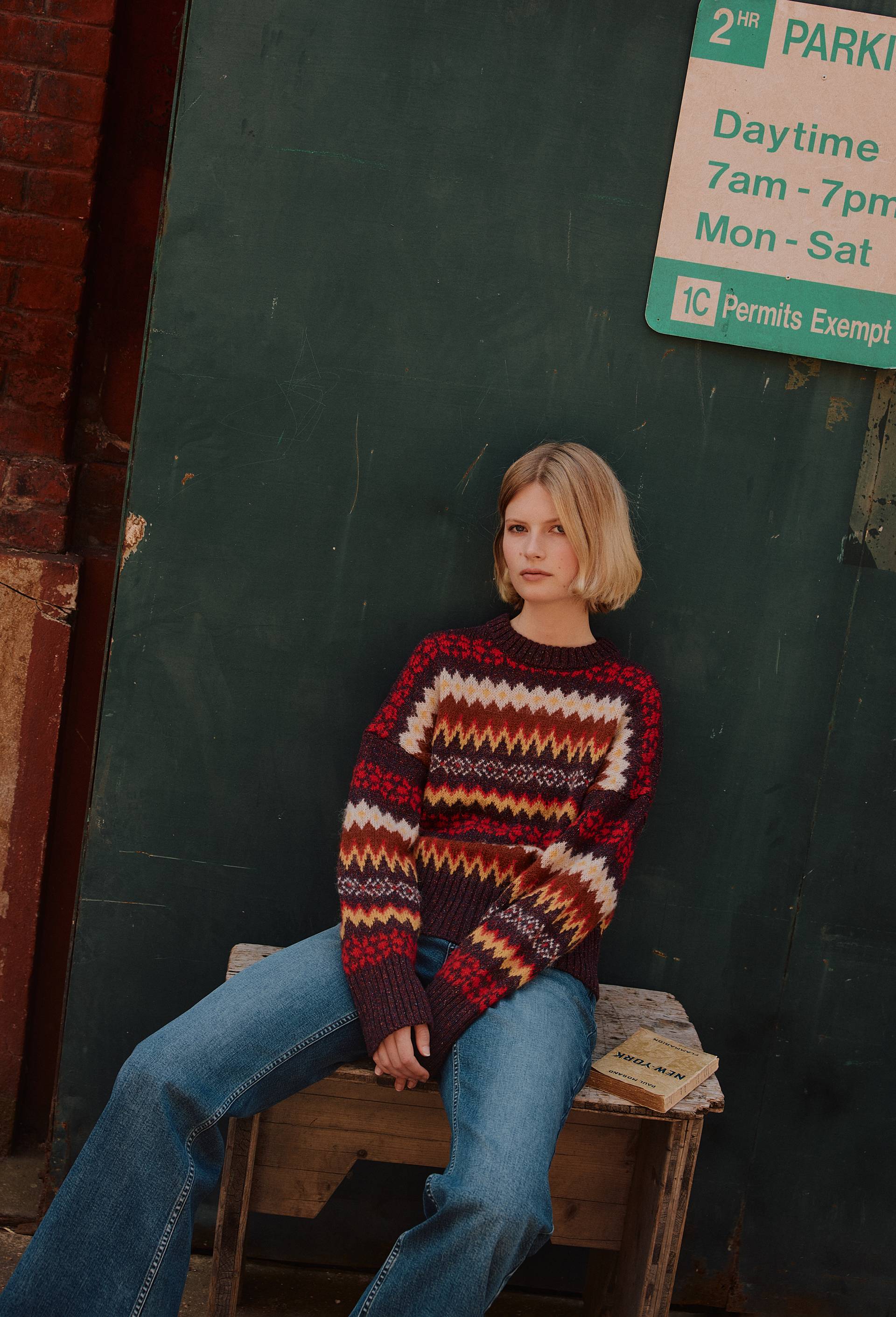 Pull col rond jacquard à motifs géométriques - MONOPRIX PREMIUM - Modalova