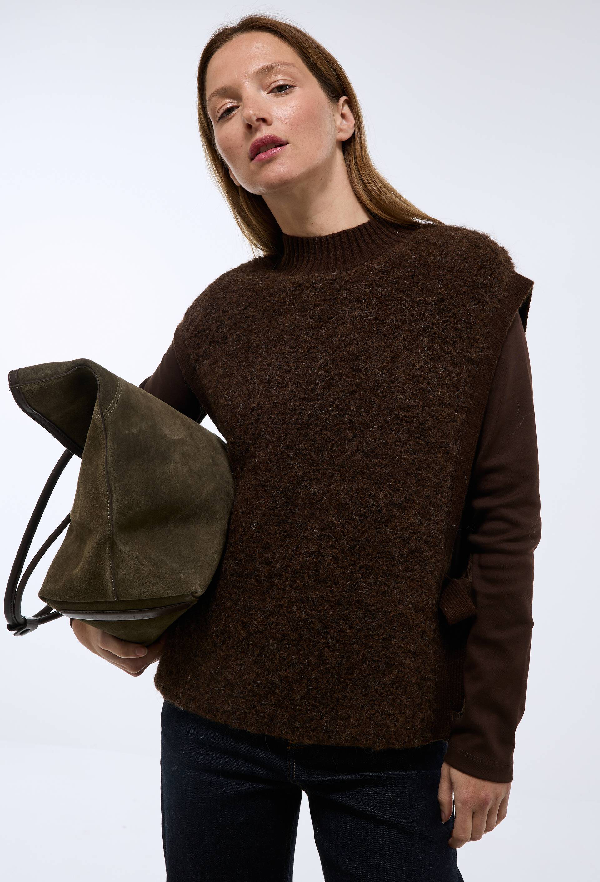 Pull sans manches bouclettes à nouettes - MONOPRIX - Modalova