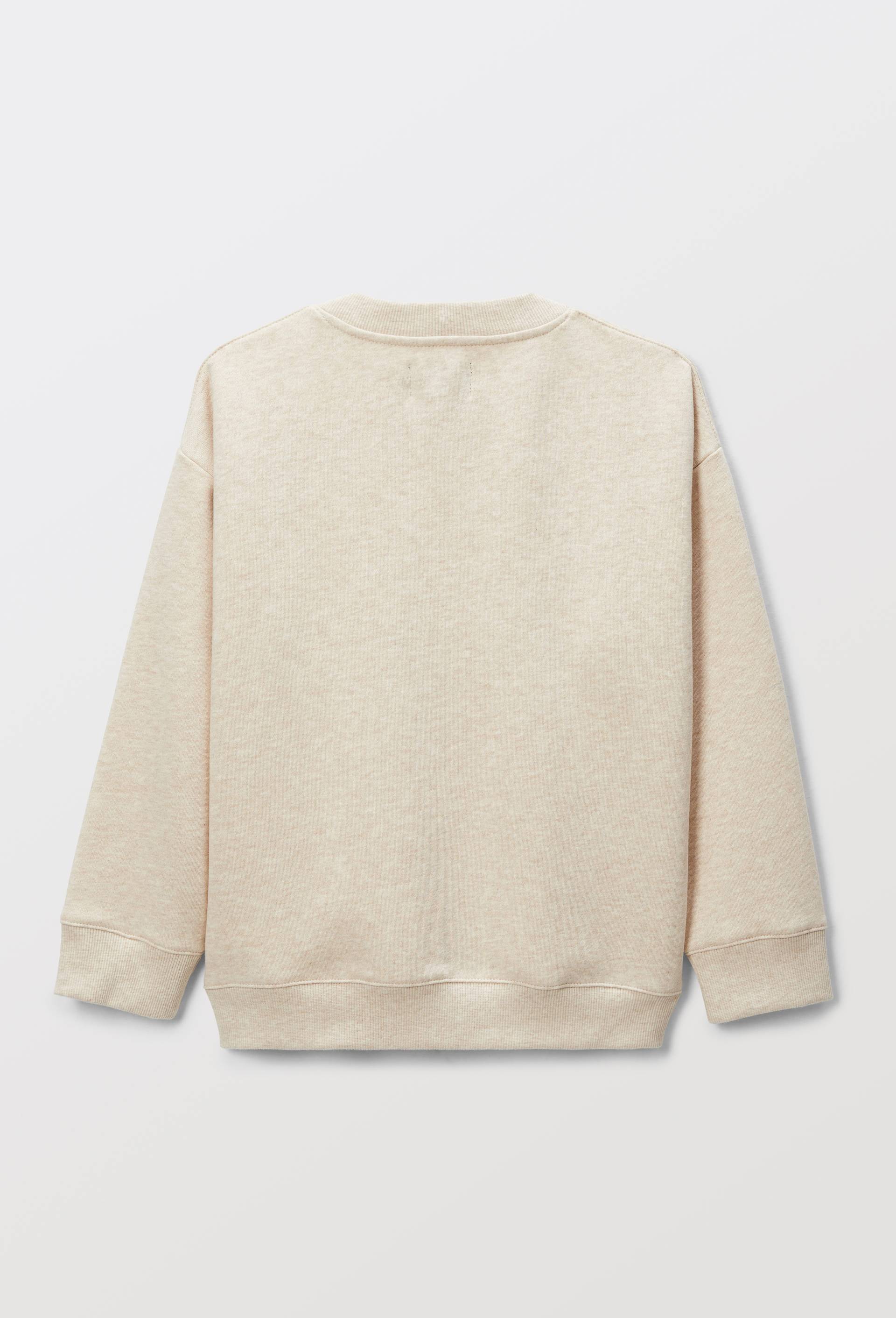 Sweat imprim&eacute; en coton BIO GOTS, Beige clair, large image number 2