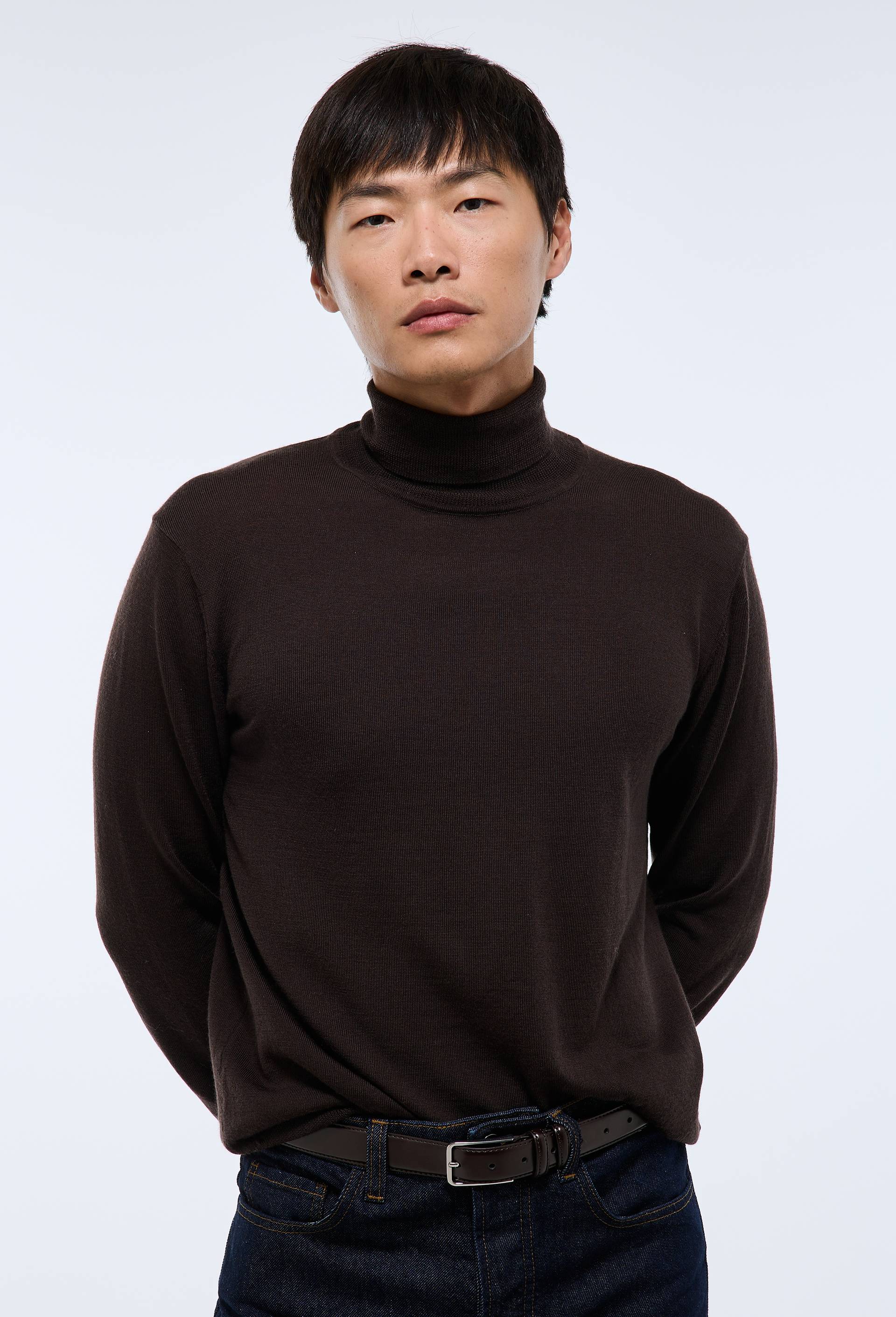 Pull col roulé en laine mérinos - MONOPRIX - Modalova