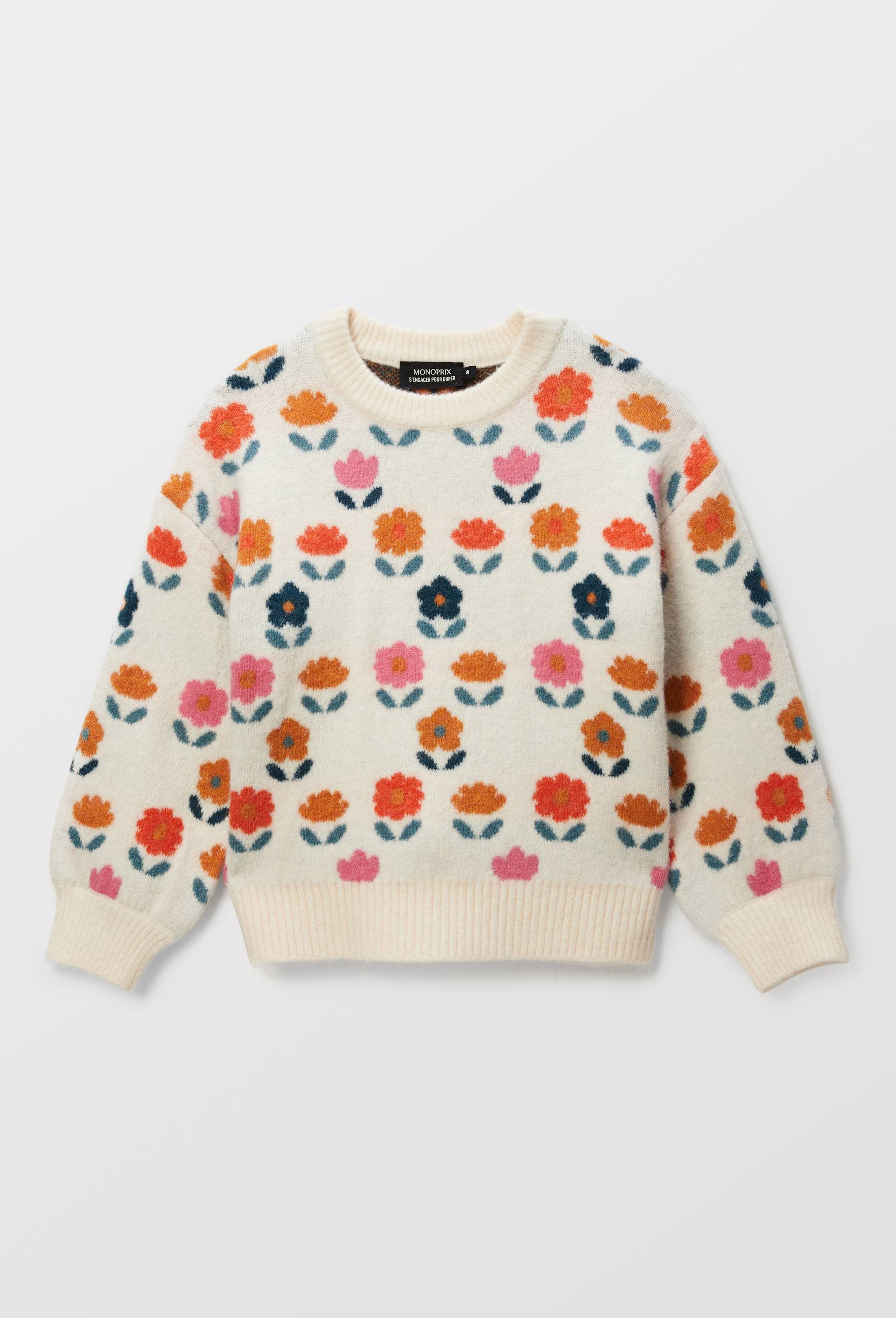 Pull jacquard, Beige clair, large image number 1