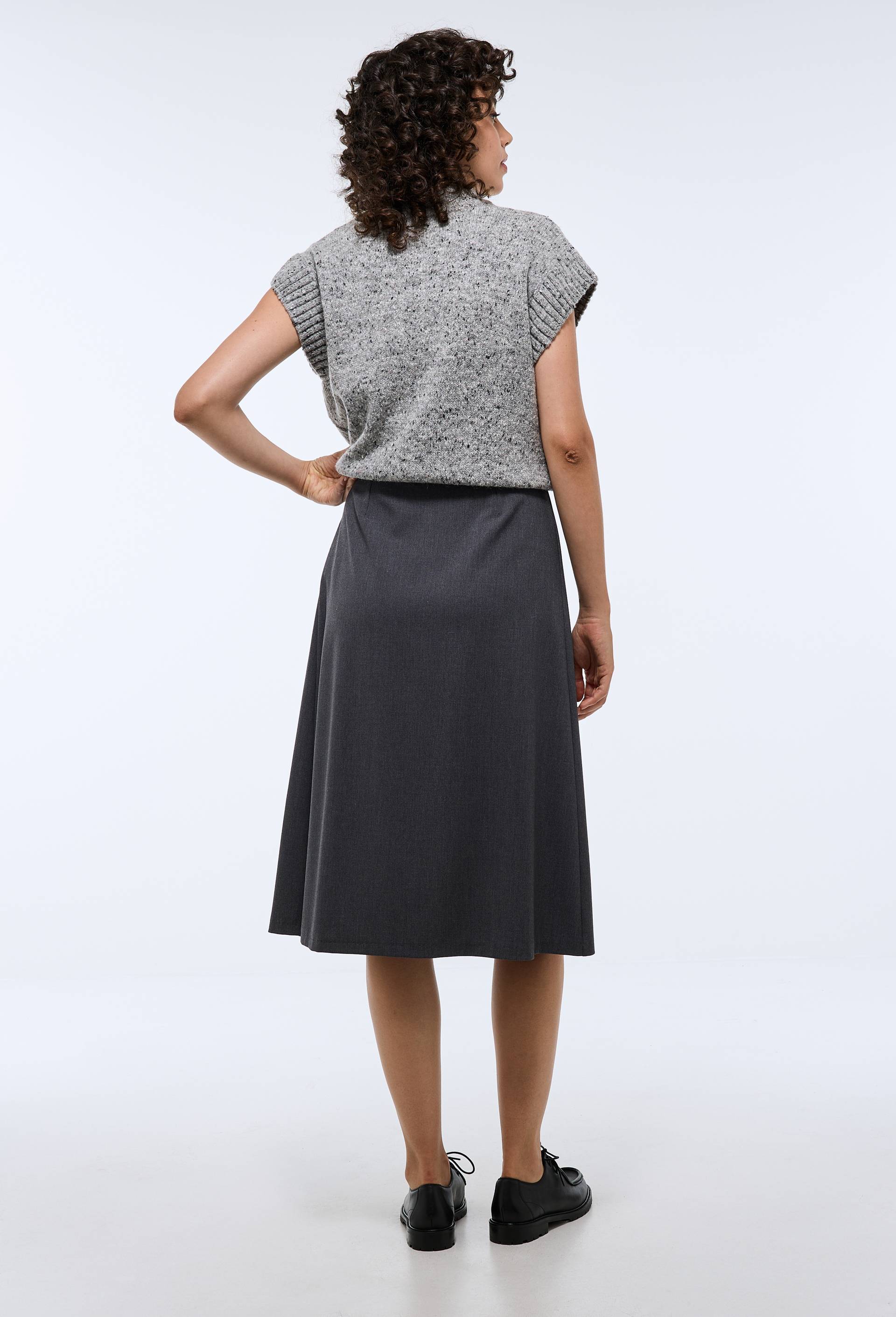 Jupe midi portefeuille, Gris fonc&eacute;, large image number 2