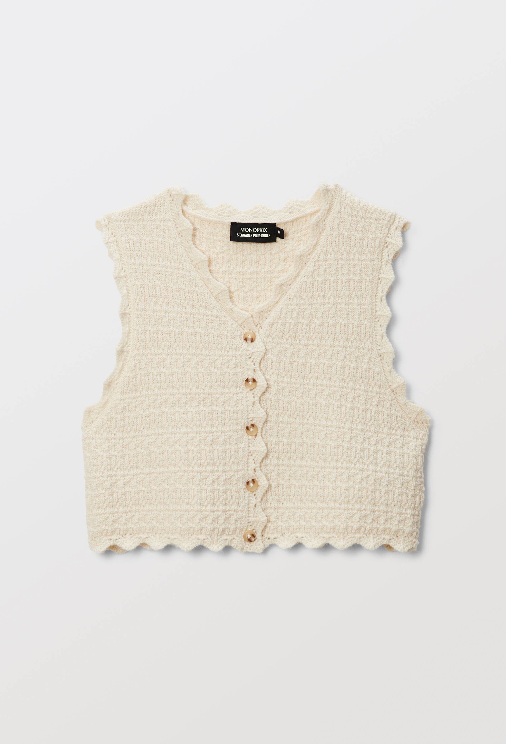 Gilet sans manches contenant de la laine, Beige clair, large image number 0