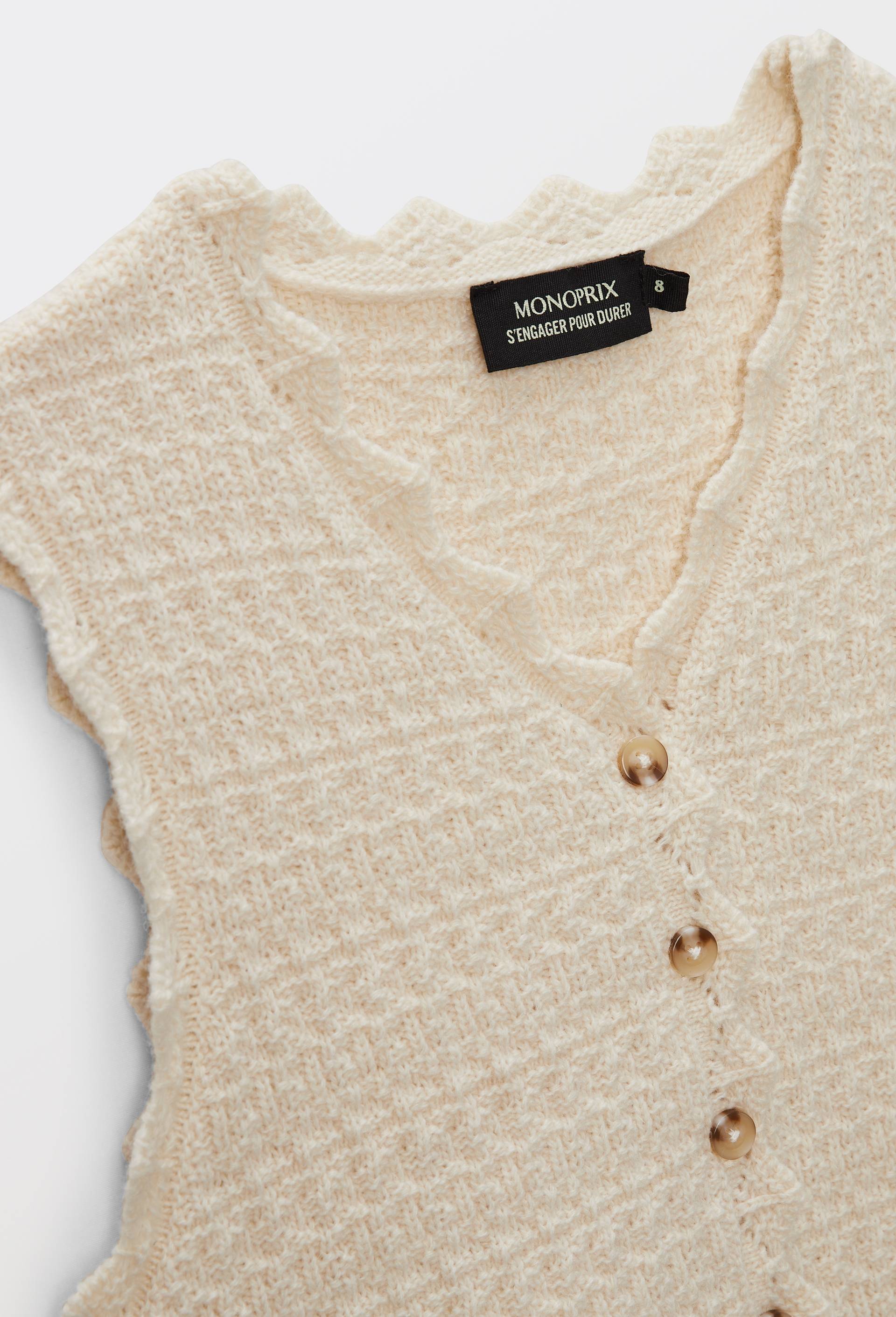 Gilet sans manches contenant de la laine, Beige clair, large image number 2