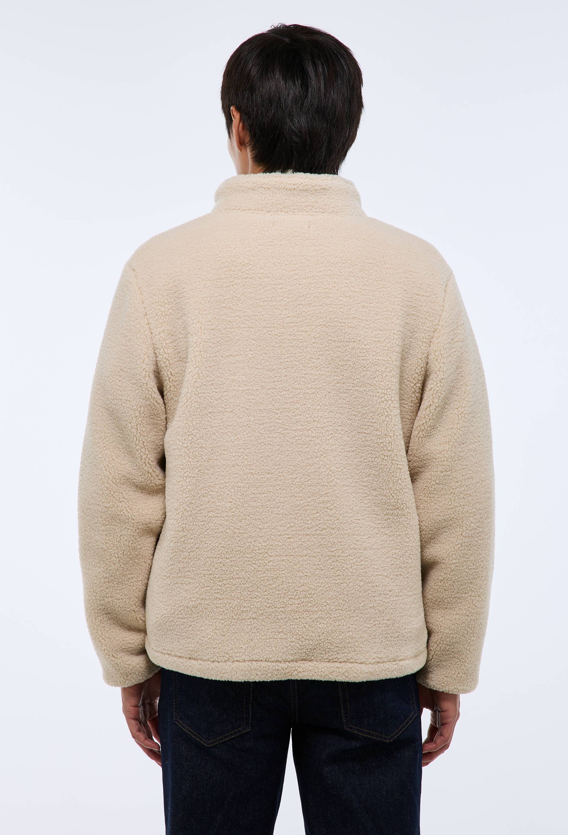 Veste sherpa manches longues zipp&eacute;e, Ecru, large image number 1