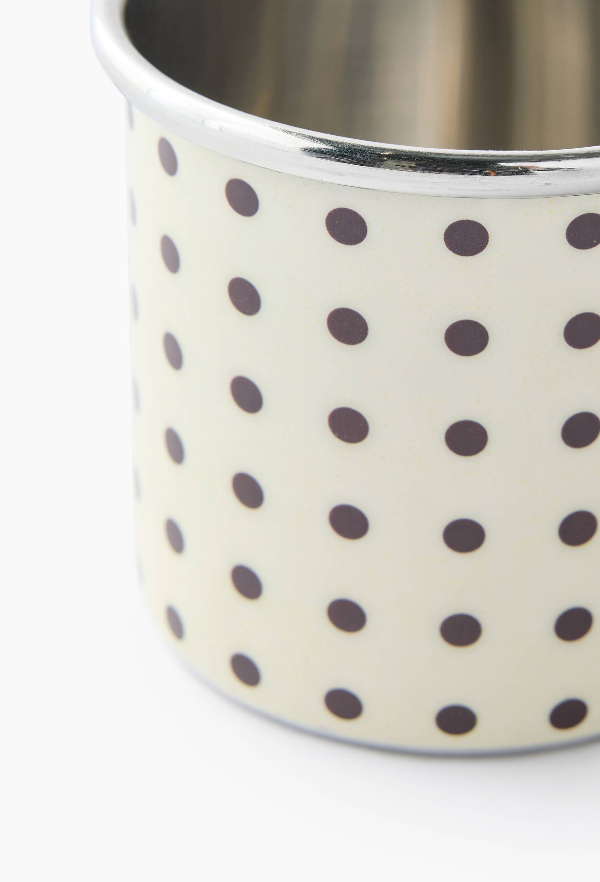 Tasse finition imprim&eacute;e, 19cl, en m&eacute;tal, Ecru, large image number 1