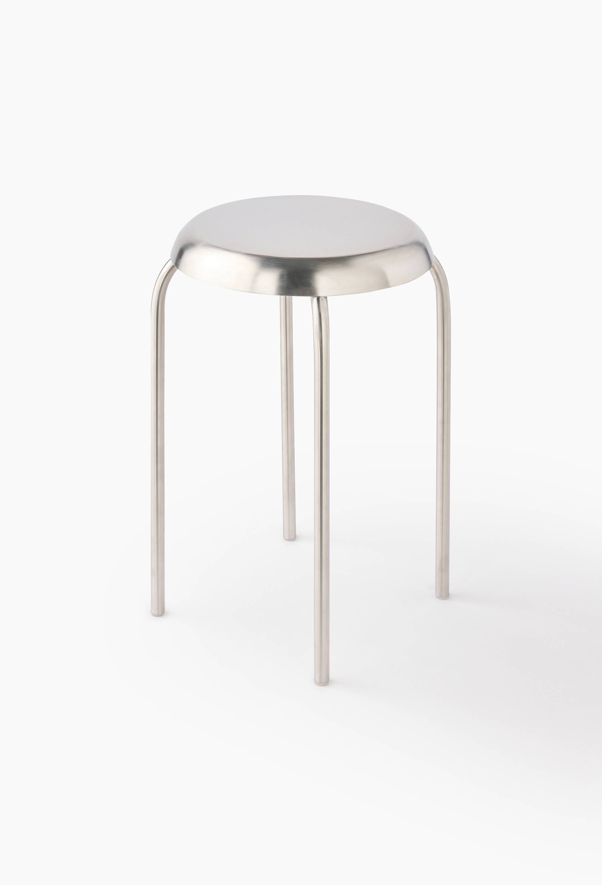 Tabouret inox, 34xH44cm, en m&eacute;tal, Argent, large image number 0.0