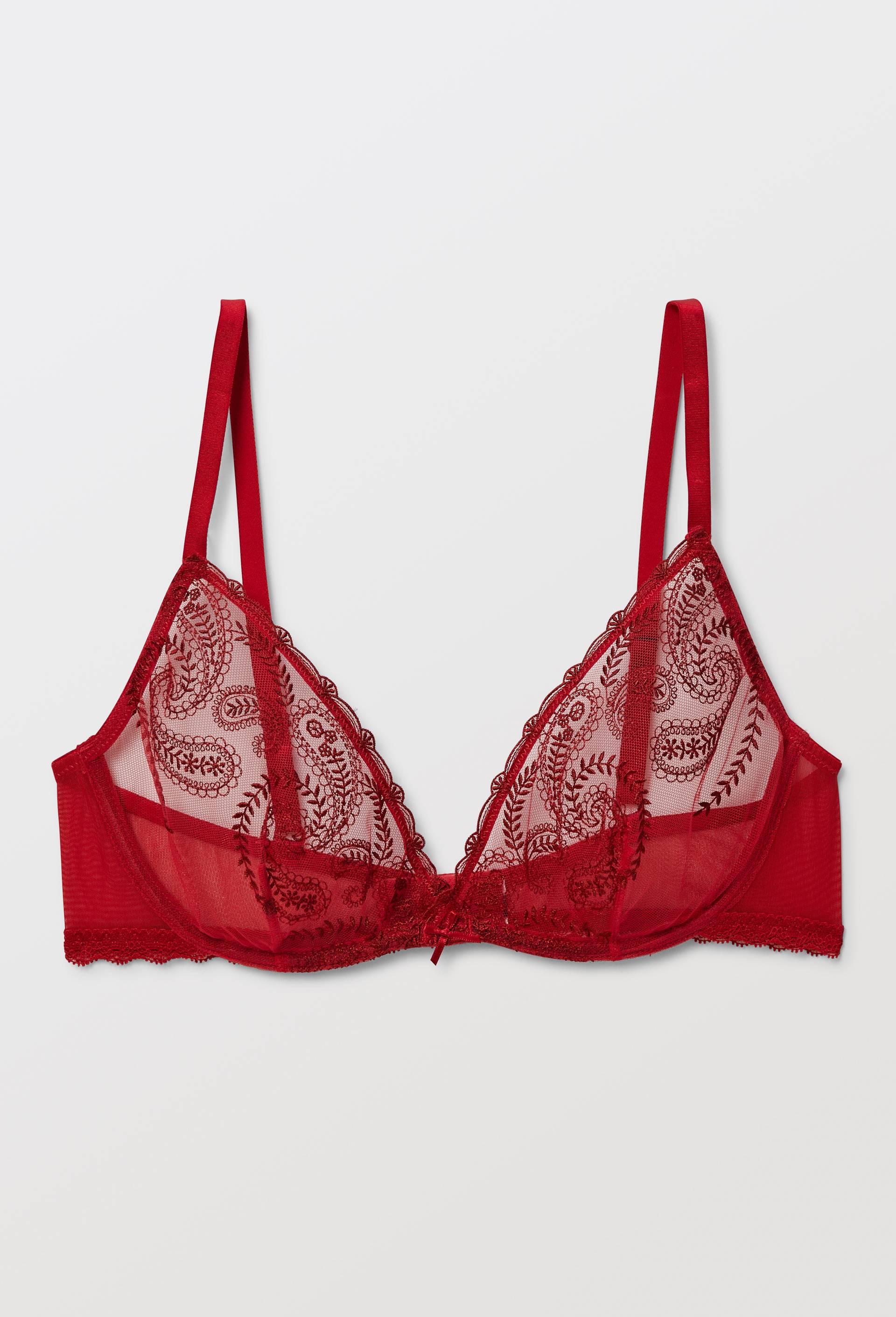 Soutien-gorge corbeille balconnet ODELIA en tulle brod&eacute;, Orange fonc&eacute;, large image number 3.0