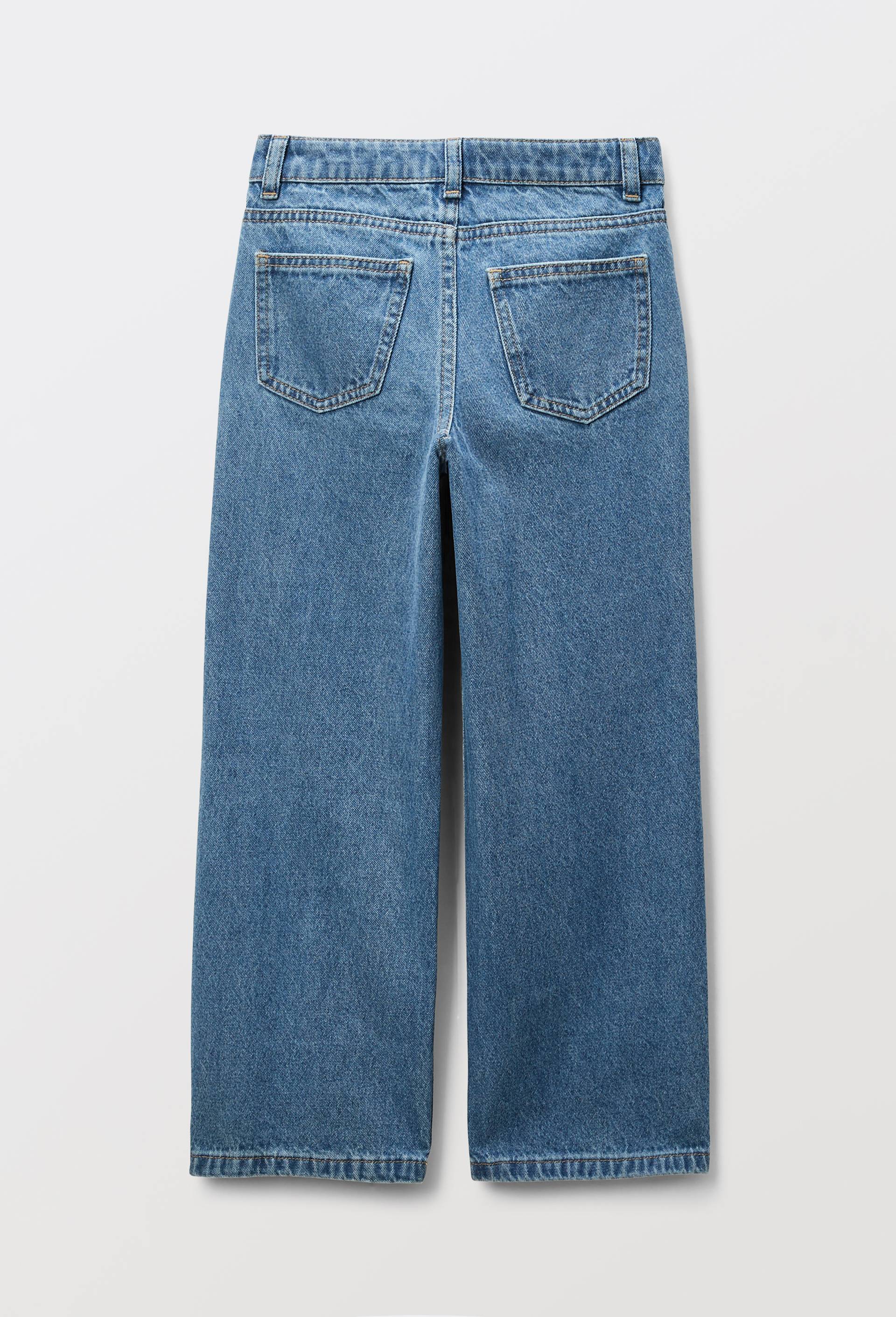Jean large brod&eacute;, Bleu fonc&eacute;, large image number 3.0