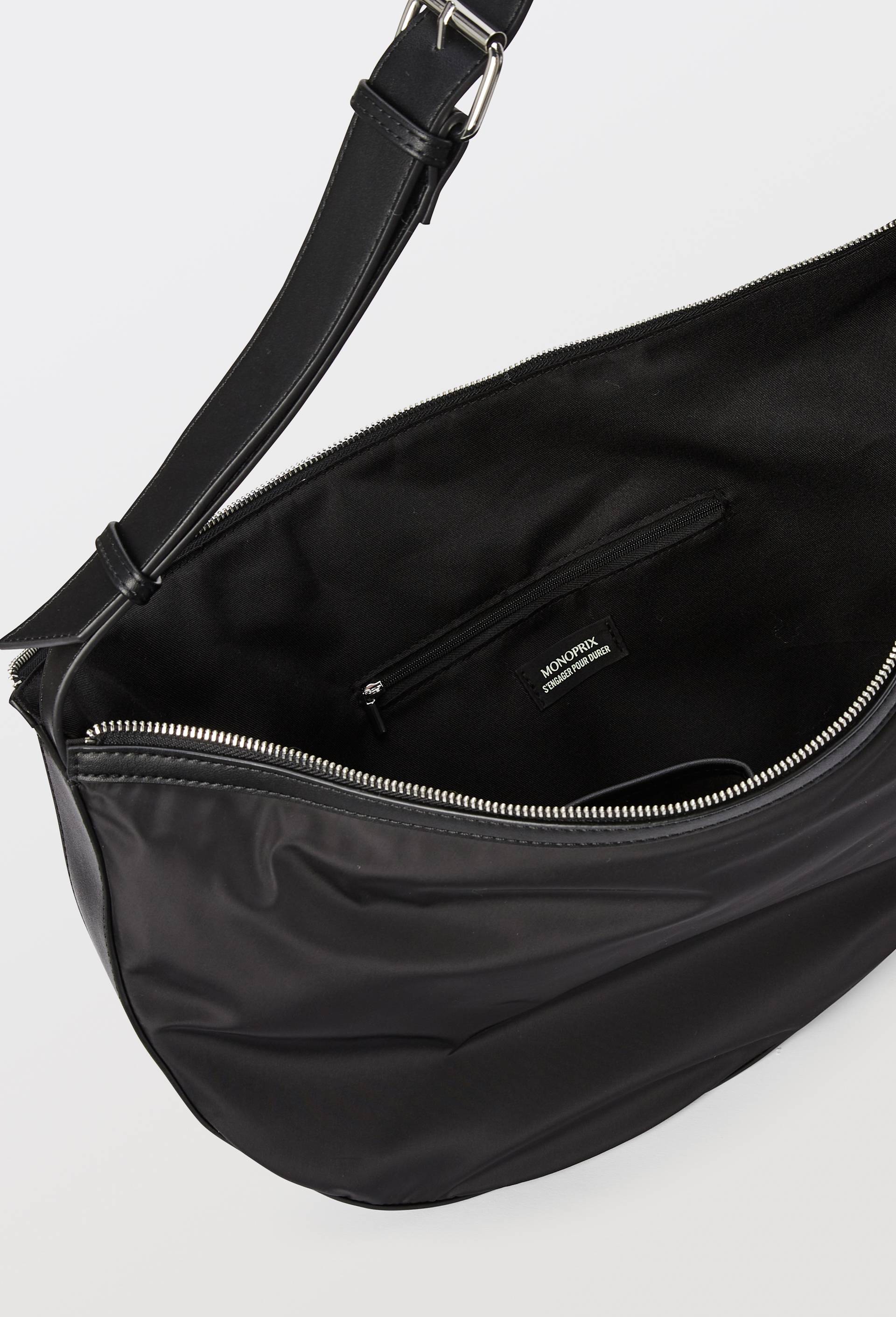 Sac asym&eacute;trique port&eacute; travers, Noir, large image number 2.0