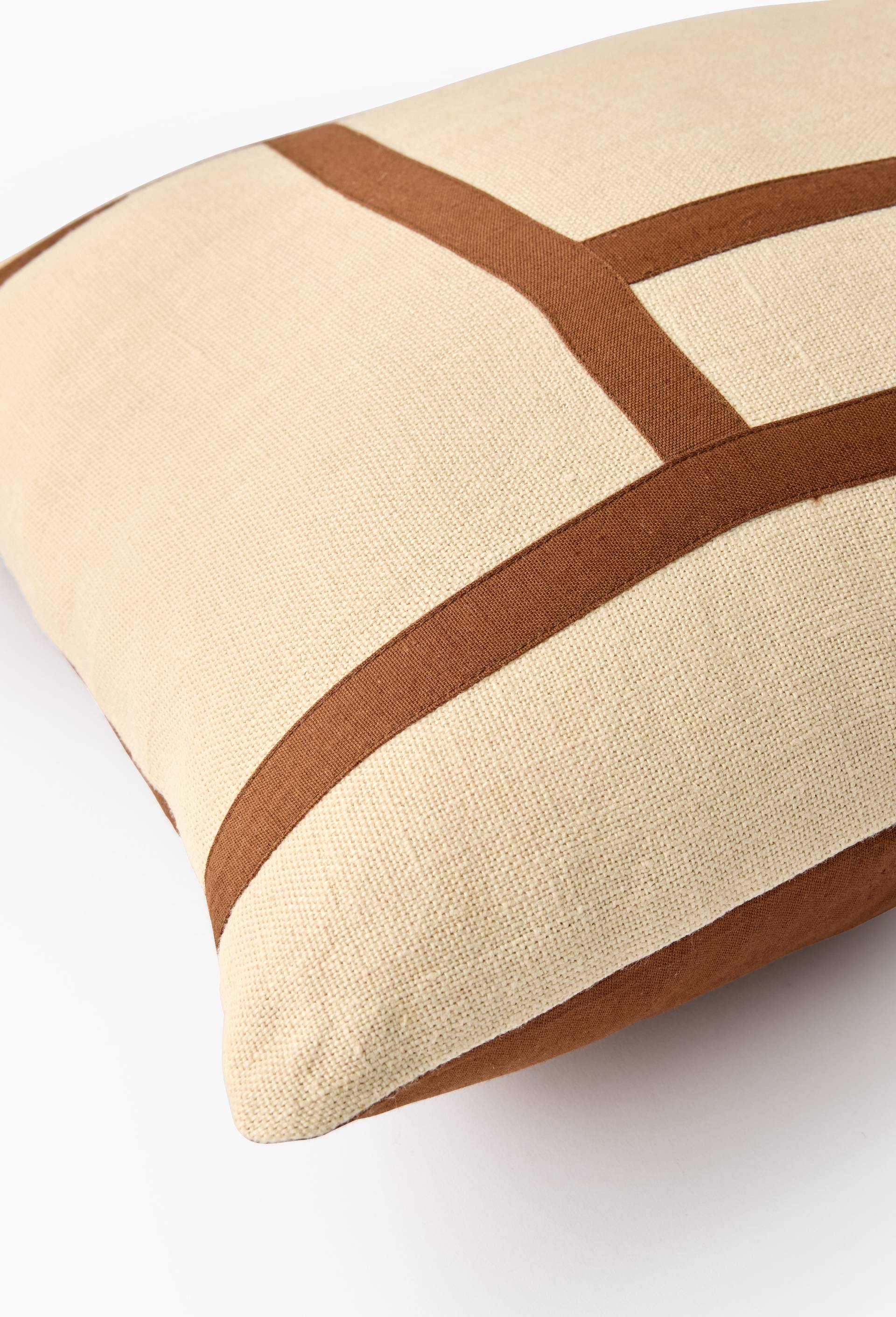 Coussin rectangulaire vichy, 40x90cm, 100% coton, Brun fonc&eacute;, large image number 1